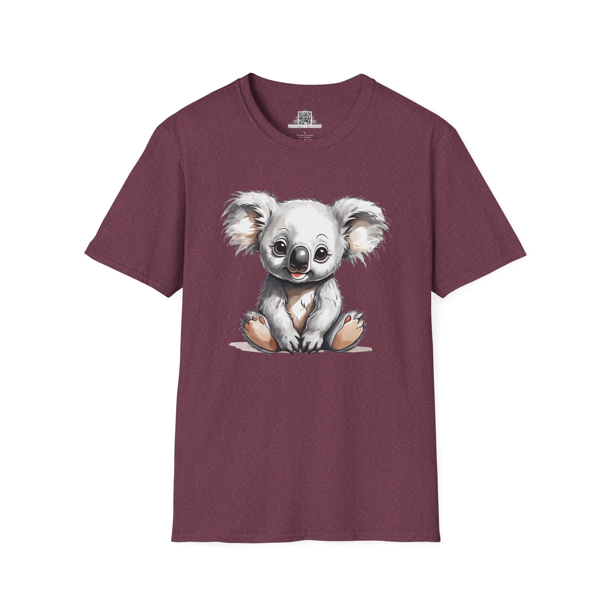 Printify T-Shirt S / Heather Maroon T-Shirt - Baby Koala - Hyper Cute