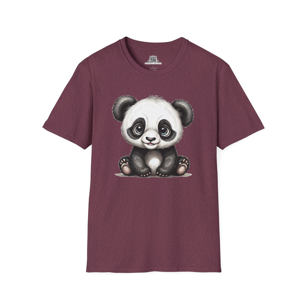 Printify T-Shirt S / Heather Maroon T-Shirt - Baby Panda - Hyper Cute