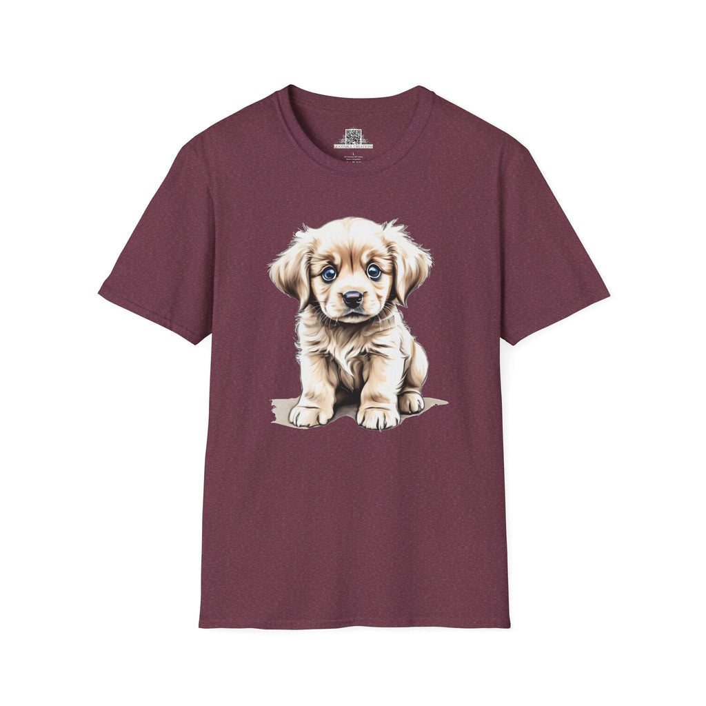 Printify T-Shirt S / Heather Maroon T-Shirt - Baby Puppy - Hyper Cute