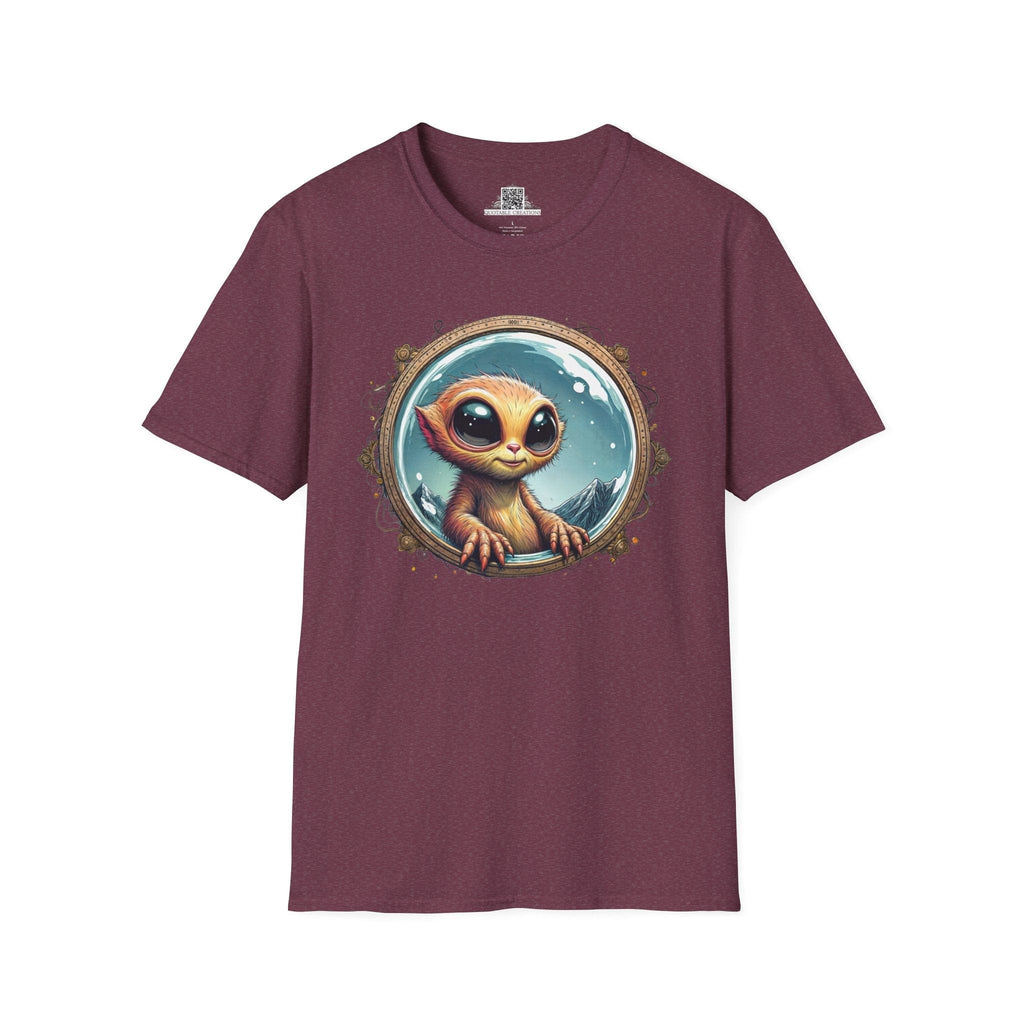 Printify T-Shirt S / Heather Maroon T-Shirt - Earthlings are Strange, But We Embrace the Weird! - Alien & Space