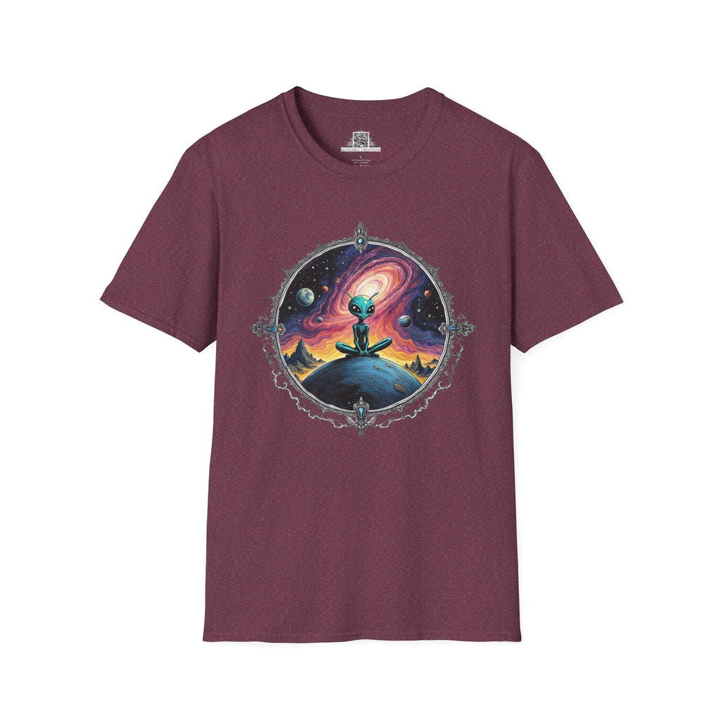 Printify T-Shirt S / Heather Maroon T-Shirt - Exploring the Cosmos, One Planet at a Time! - Alien & Space