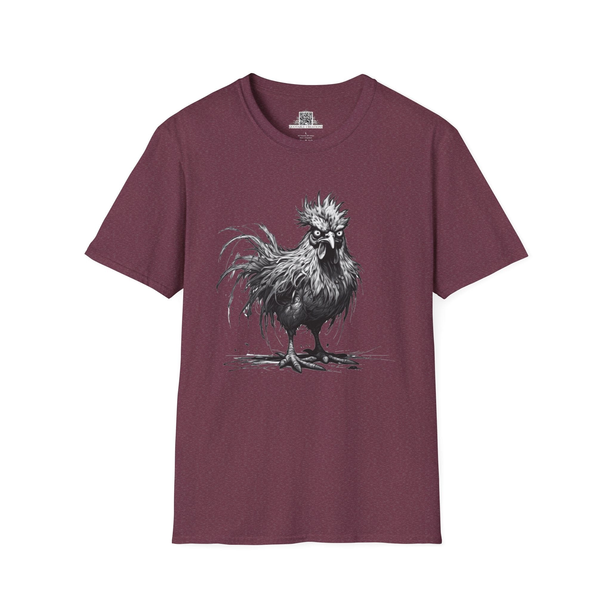 Printify T-Shirt S / Heather Maroon T-Shirt - I'm Fine Chicken - Everything's Fine