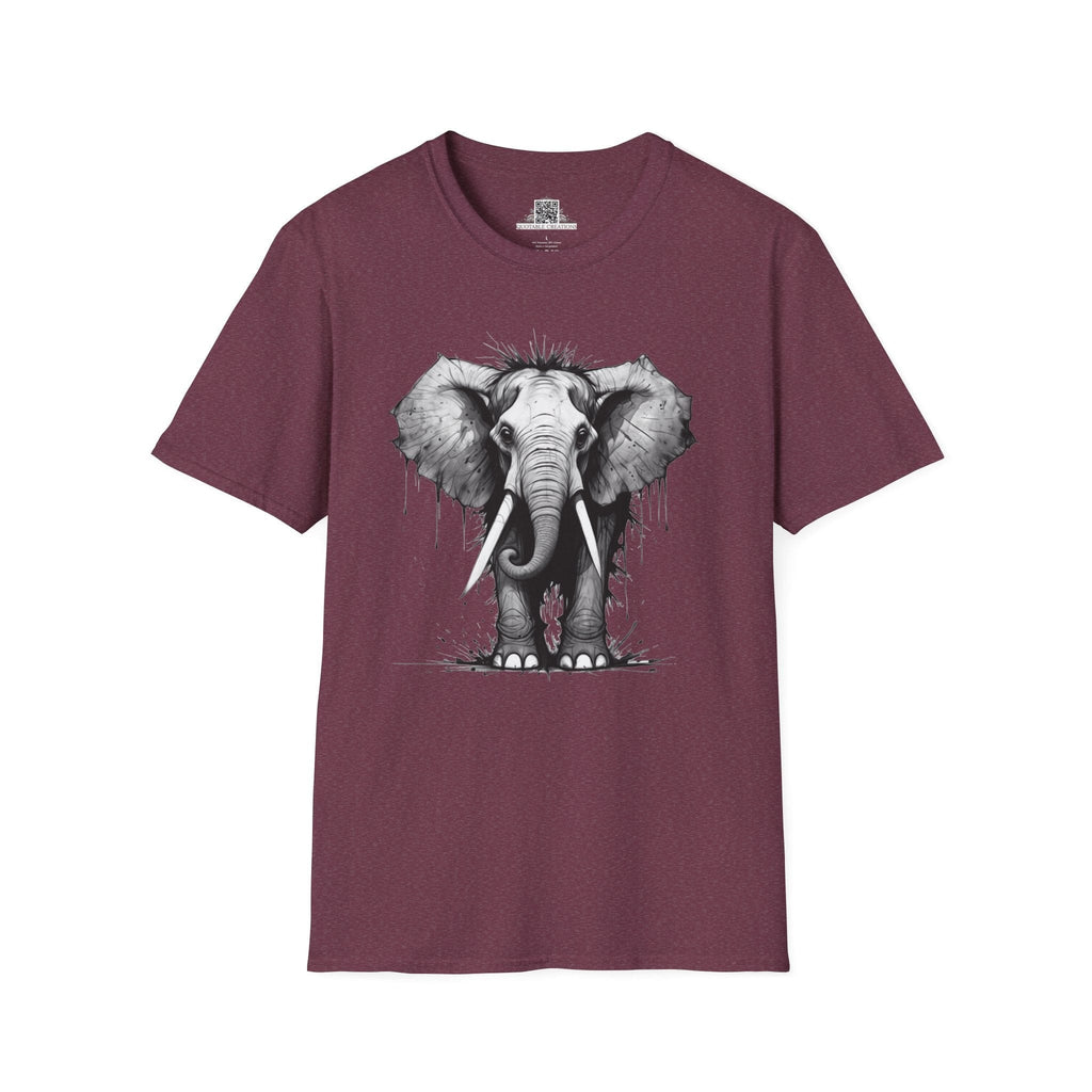 Printify T-Shirt S / Heather Maroon T-Shirt - I'm Fine Elephant - Everything's Fine