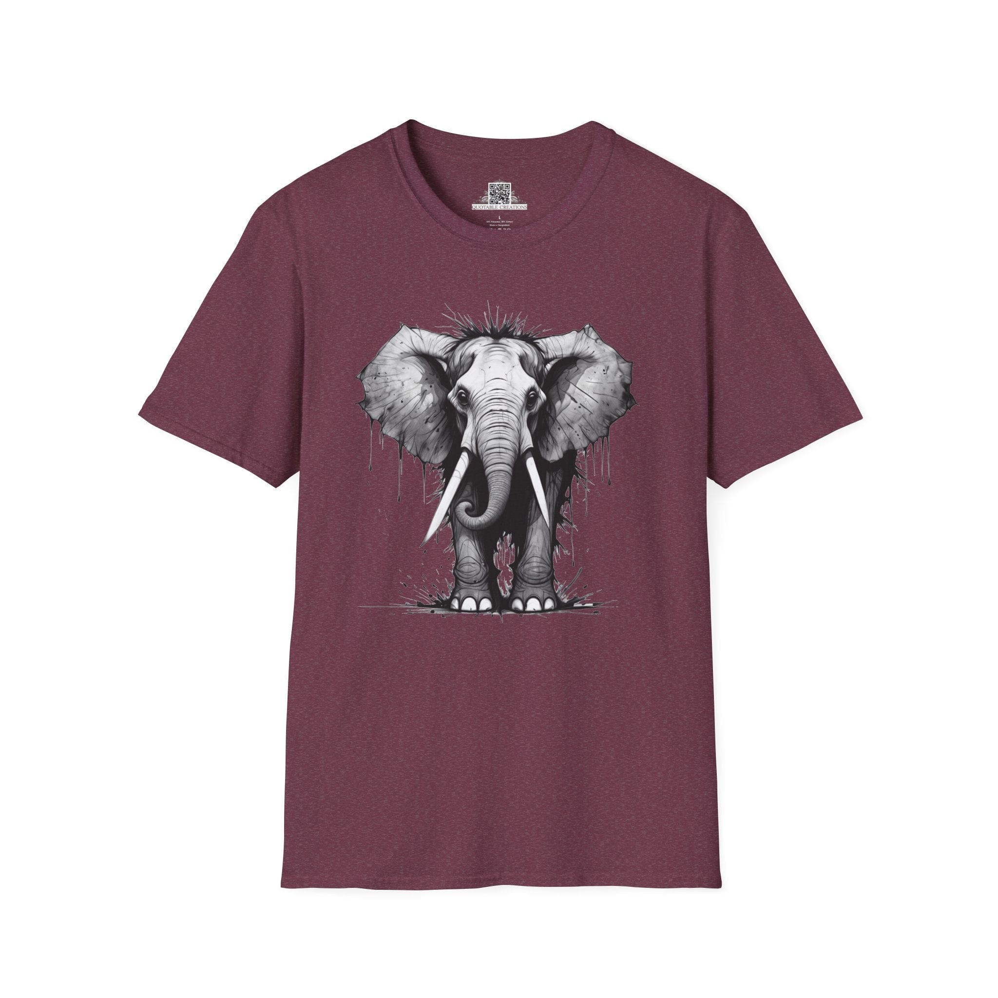 Printify T-Shirt S / Heather Maroon T-Shirt - I'm Fine Elephant - Everything's Fine