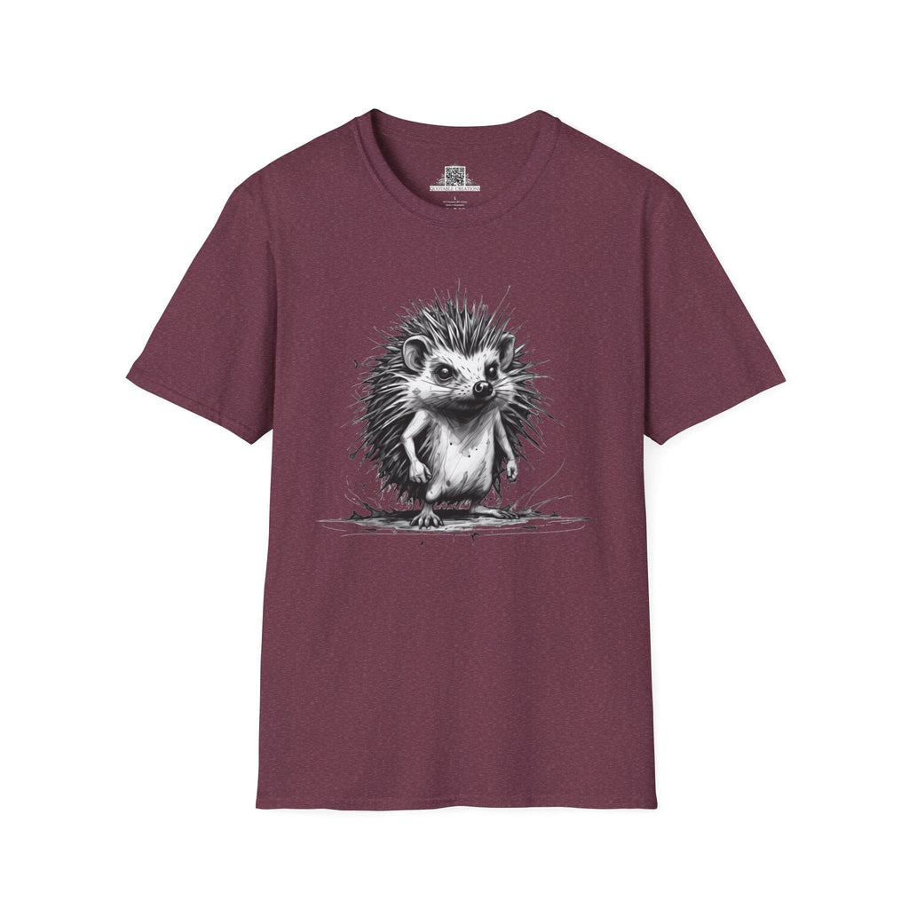 Printify T-Shirt S / Heather Maroon T-Shirt - I'm Fine Hedgehog - Everything's Fine