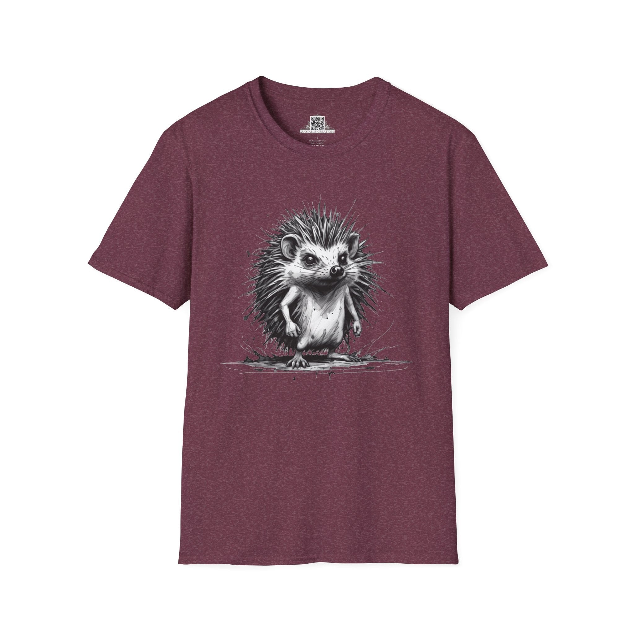 Printify T-Shirt S / Heather Maroon T-Shirt - I'm Fine Hedgehog - Everything's Fine