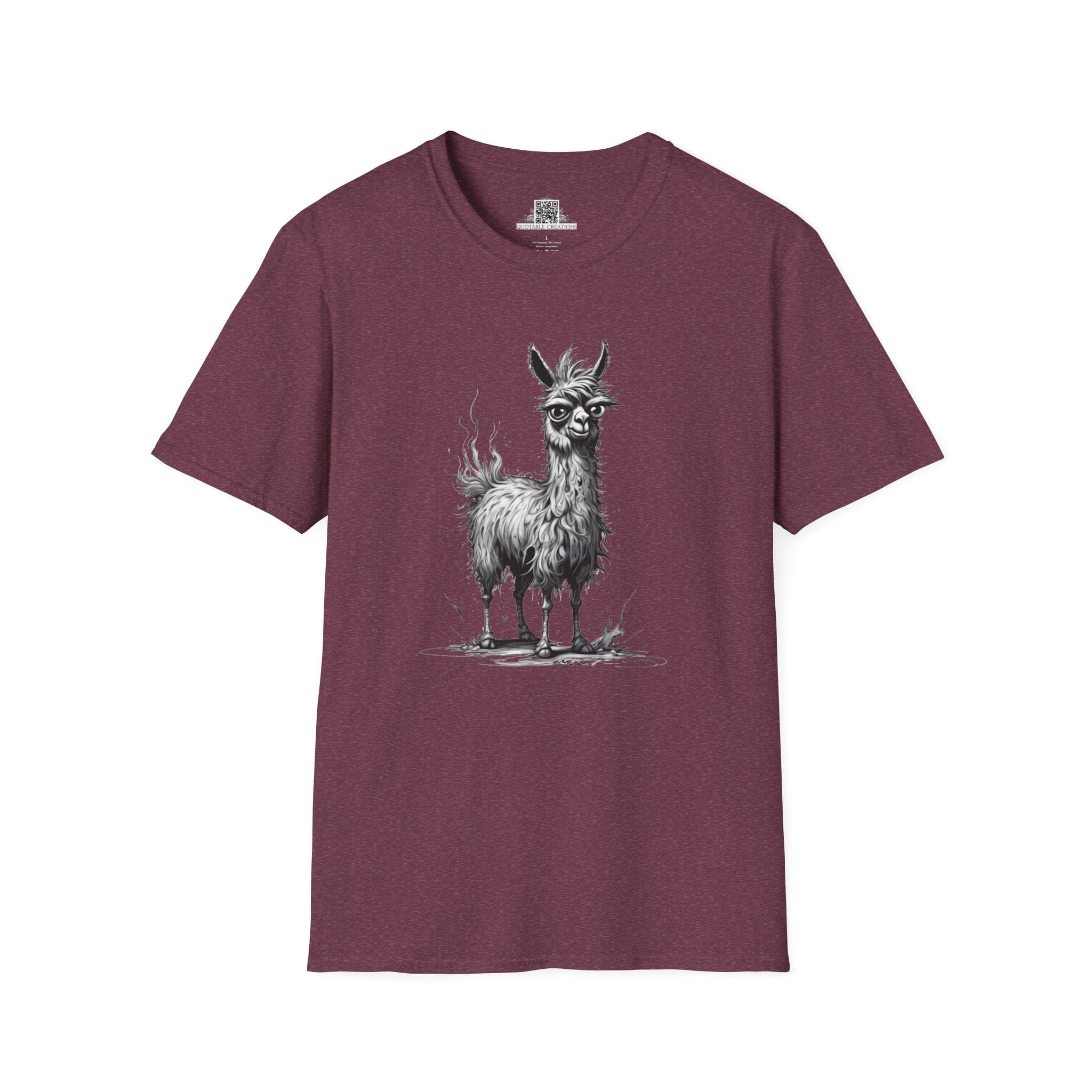 Printify T-Shirt S / Heather Maroon T-Shirt - I'm Fine Llama- Everything's Fine