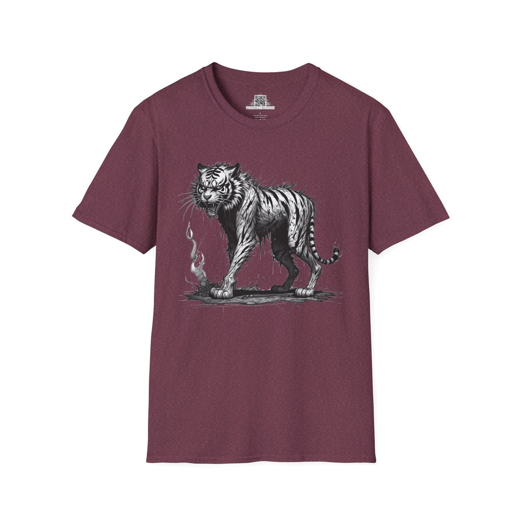 Printify T-Shirt S / Heather Maroon T-Shirt - I'm Fine Tiger - Everything's Fine
