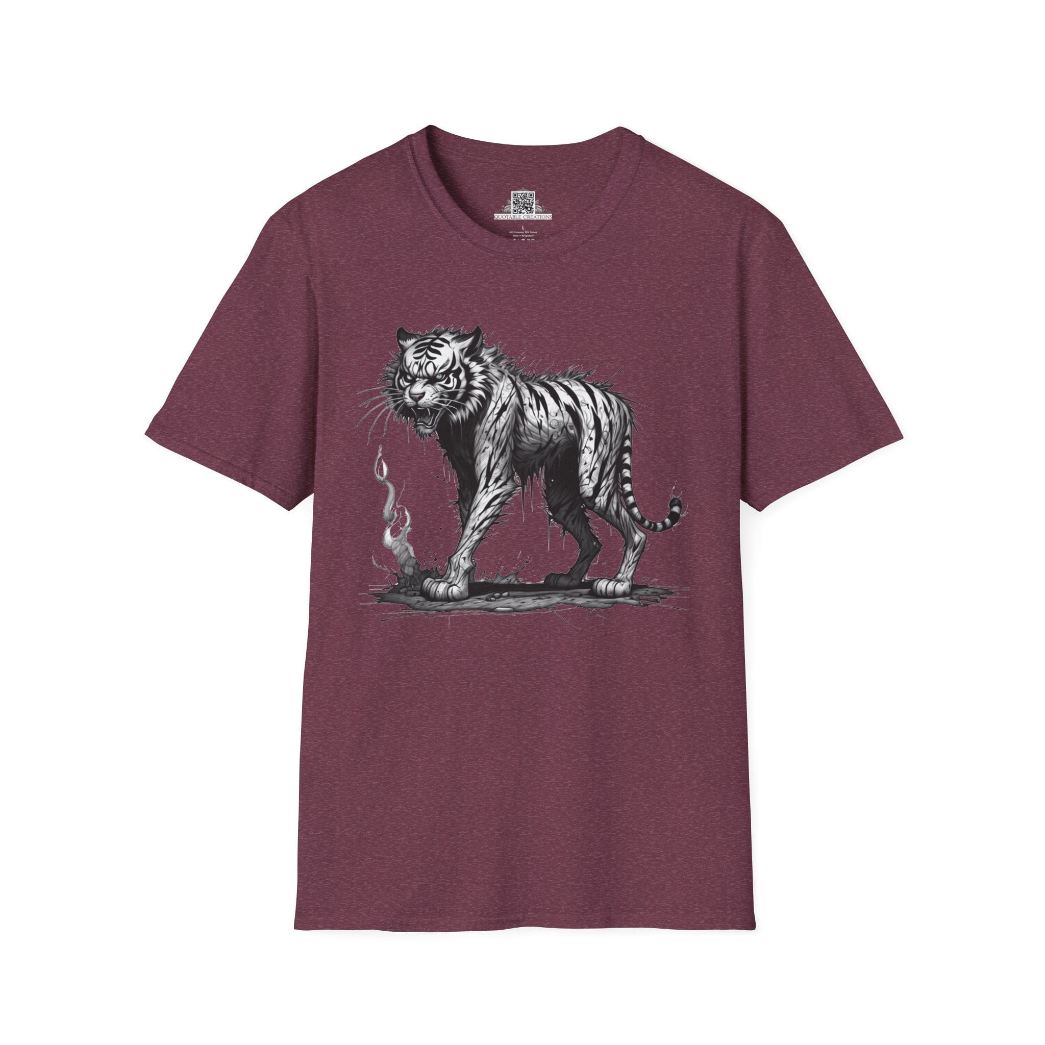 Printify T-Shirt S / Heather Maroon T-Shirt - I'm Fine Tiger - Everything's Fine