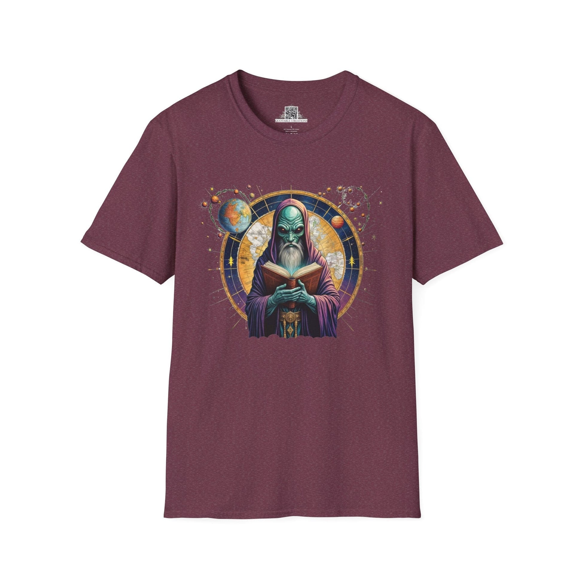 Printify T-Shirt S / Heather Maroon T-Shirt - Intergalactic Mystery What's Behind Door Number 3 - Alien & Space