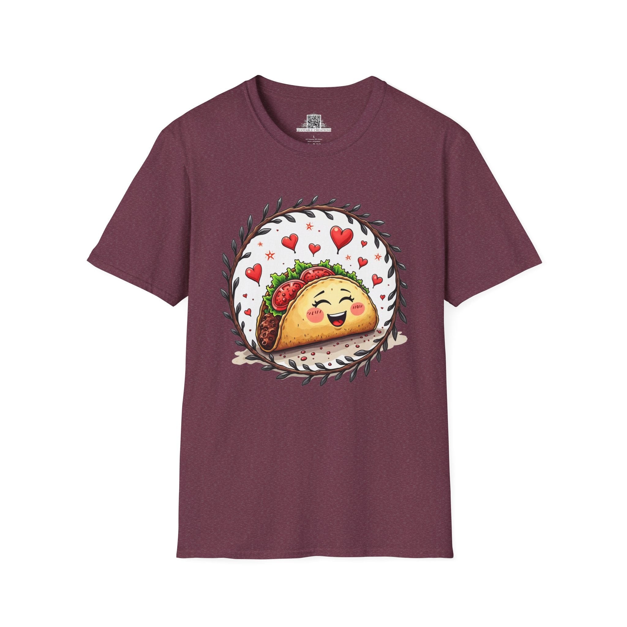 Printify T-Shirt S / Heather Maroon Taco 'Bout Love - Love & Fun T-Shirt