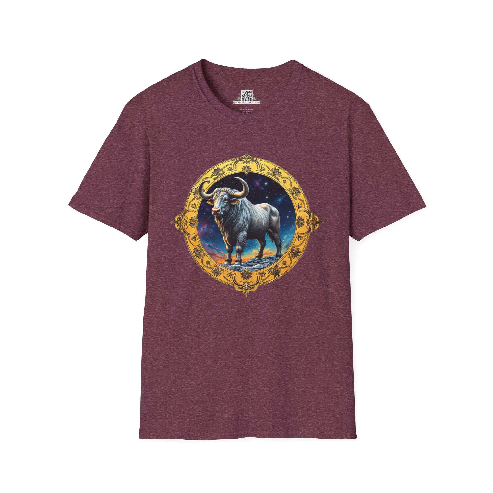 Printify T-Shirt S / Heather Maroon Taurus - Zodiac & Astrology T-Shirt