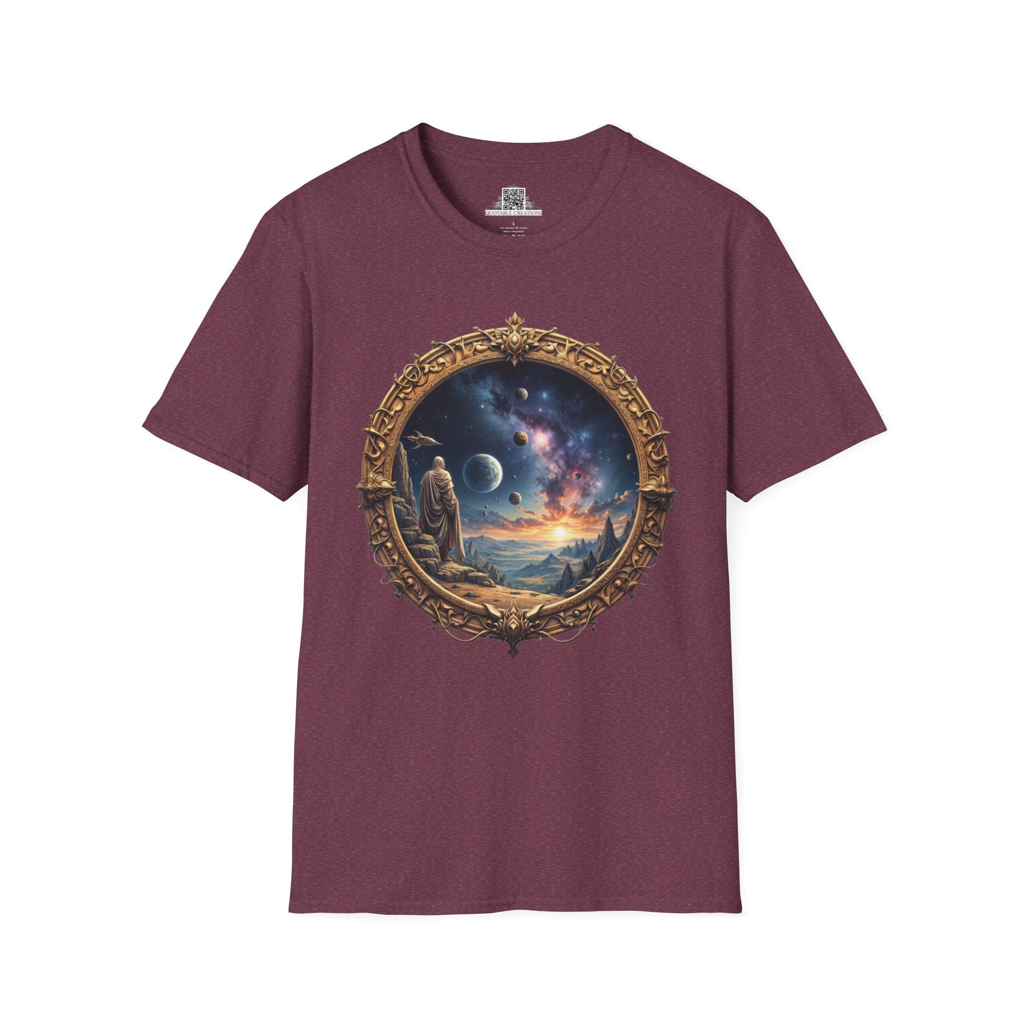 Printify T-Shirt S / Heather Maroon They Exist UFO & Cosmic - T-Shirt
