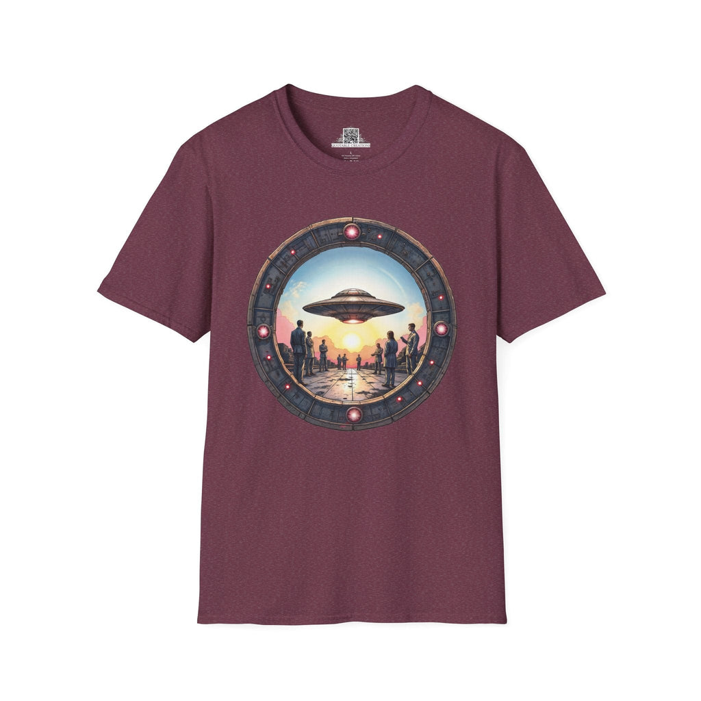 Printify T-Shirt S / Heather Maroon UFO Area 51 Mystery UFO & Cosmic - T-Shirt