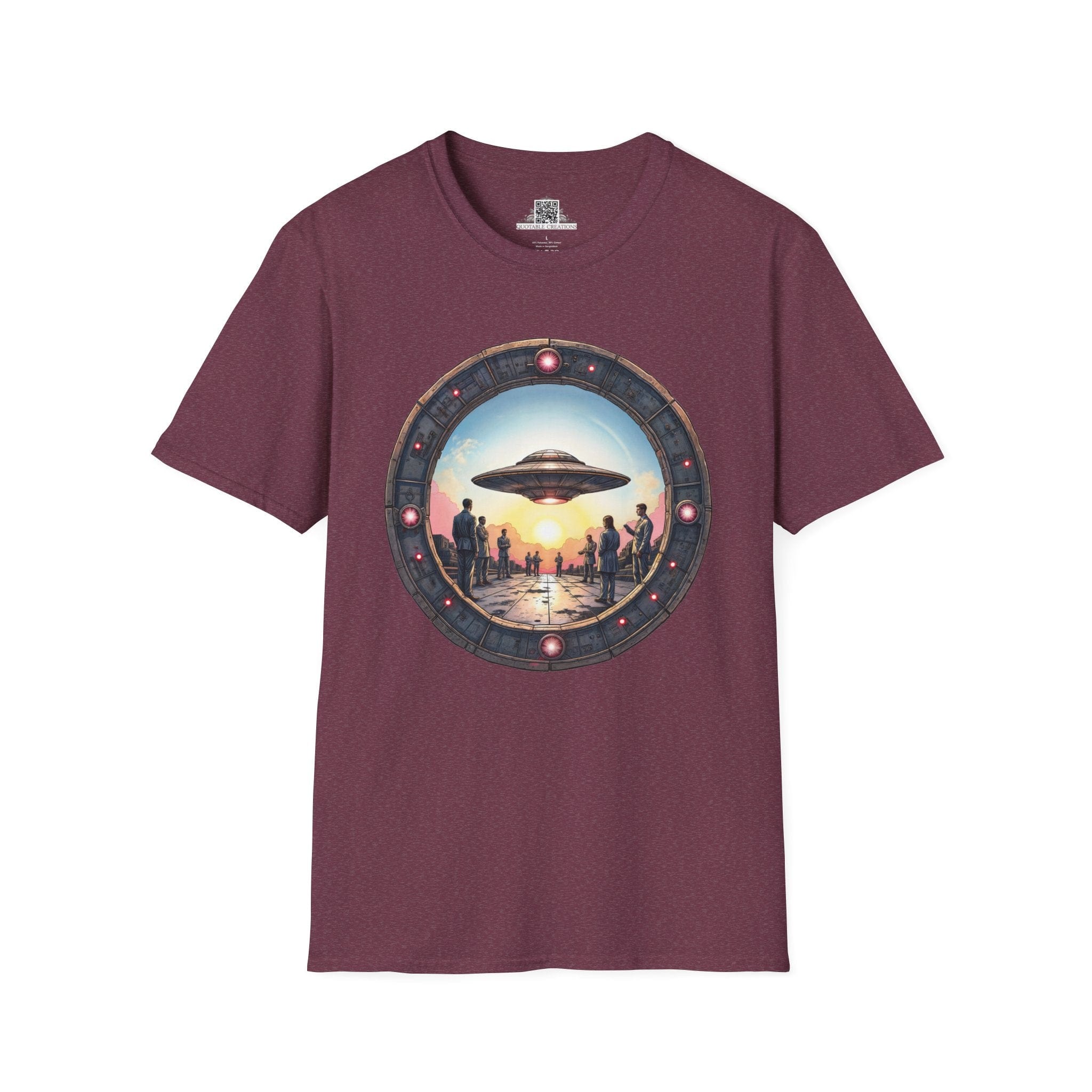 Printify T-Shirt S / Heather Maroon UFO Area 51 Mystery UFO & Cosmic - T-Shirt