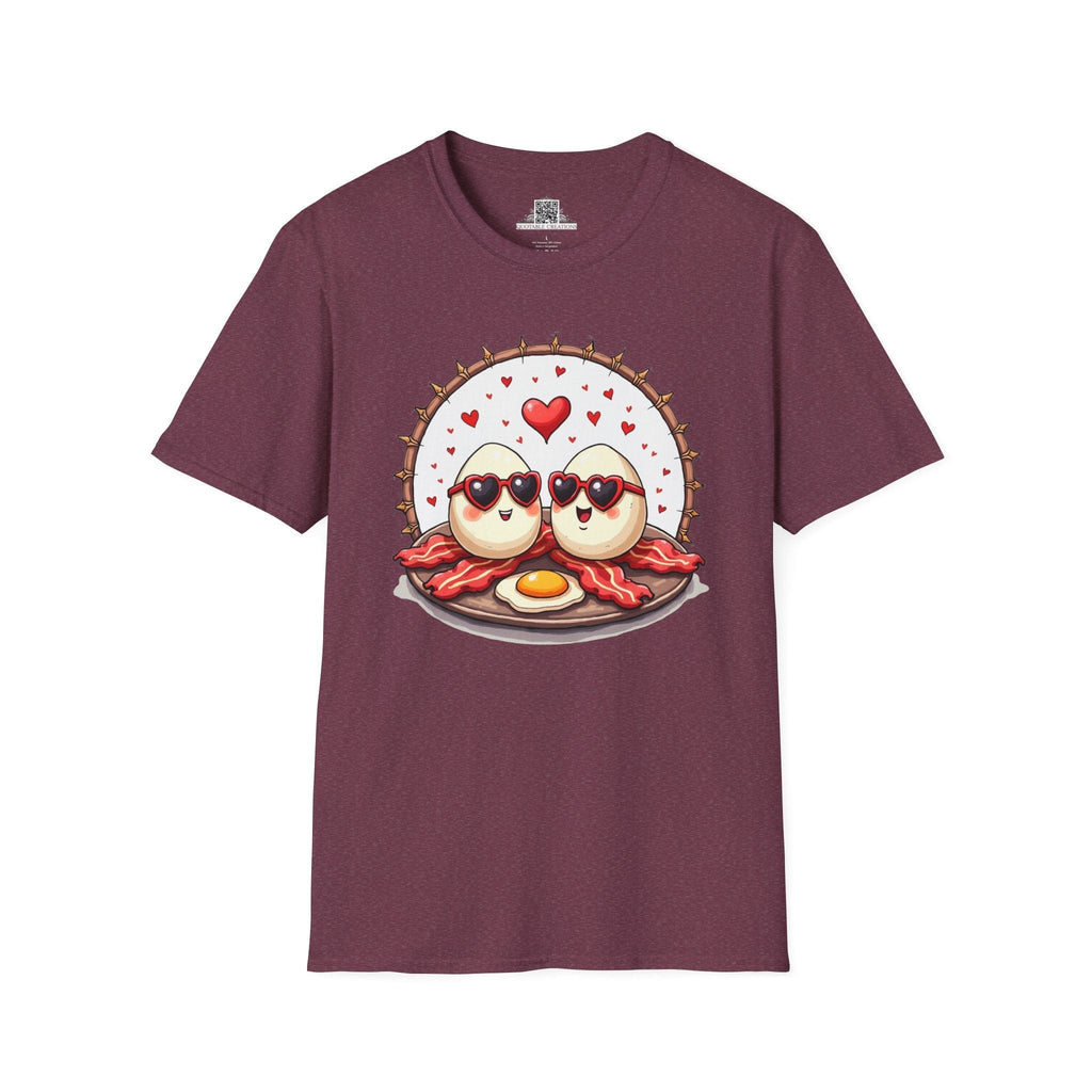 Printify T-Shirt S / Heather Maroon Unbeatable Love Eggs - Love & Fun T-Shirt