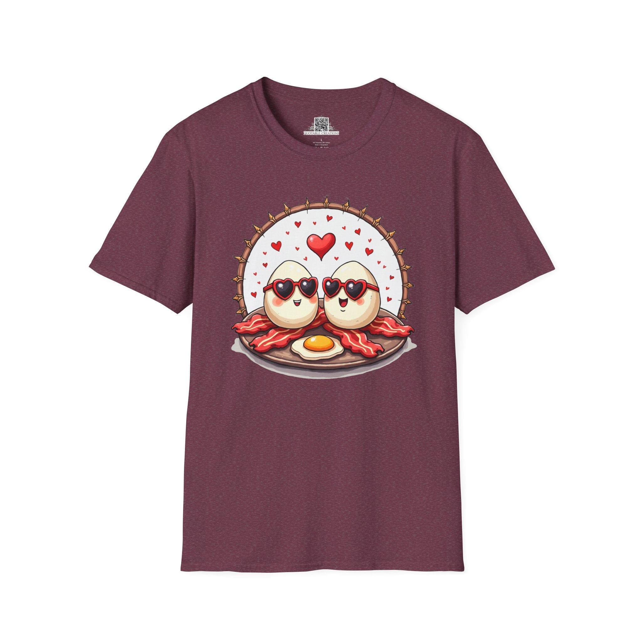 Printify T-Shirt S / Heather Maroon Unbeatable Love Eggs - Love & Fun T-Shirt