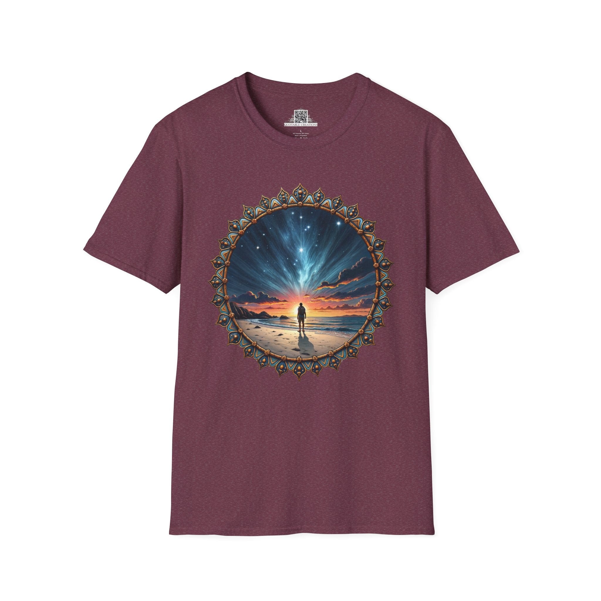 Printify T-Shirt S / Heather Maroon We Are Not Alone UFO & Cosmic - T-Shirt