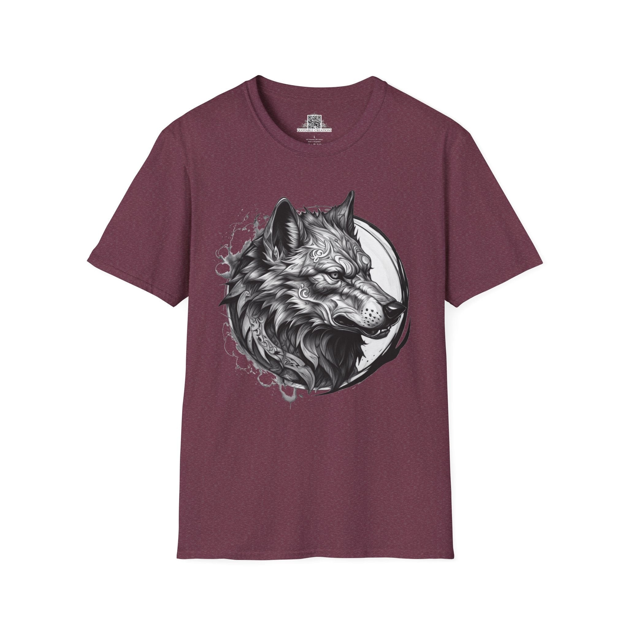 Printify T-Shirt S / Heather Maroon Wolf Wild Motivation - T-Shirt