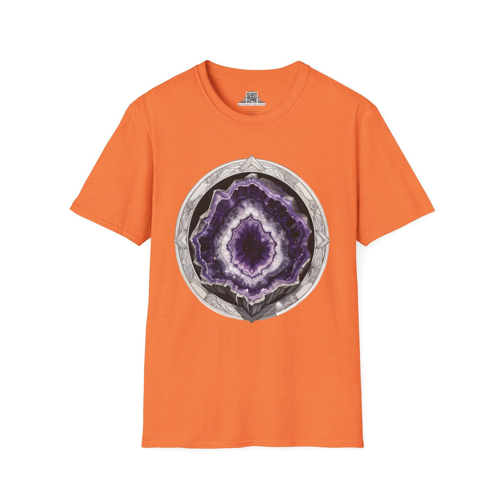 Printify T-Shirt S / Heather Orange Amethyst Crystals Gemstones - T-Shirt
