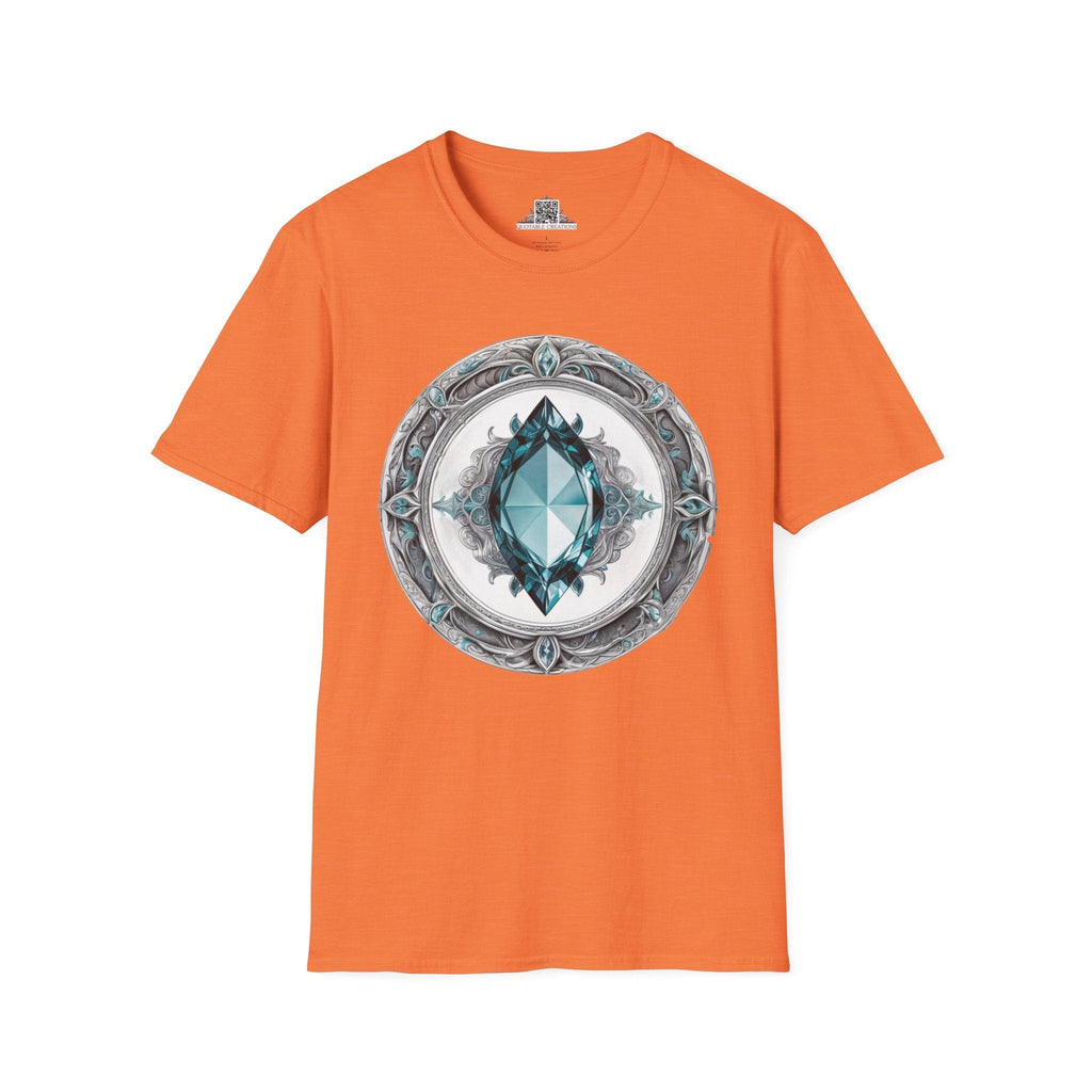 Printify T-Shirt S / Heather Orange Aquamarine Crystals Gemstones - T-Shirt