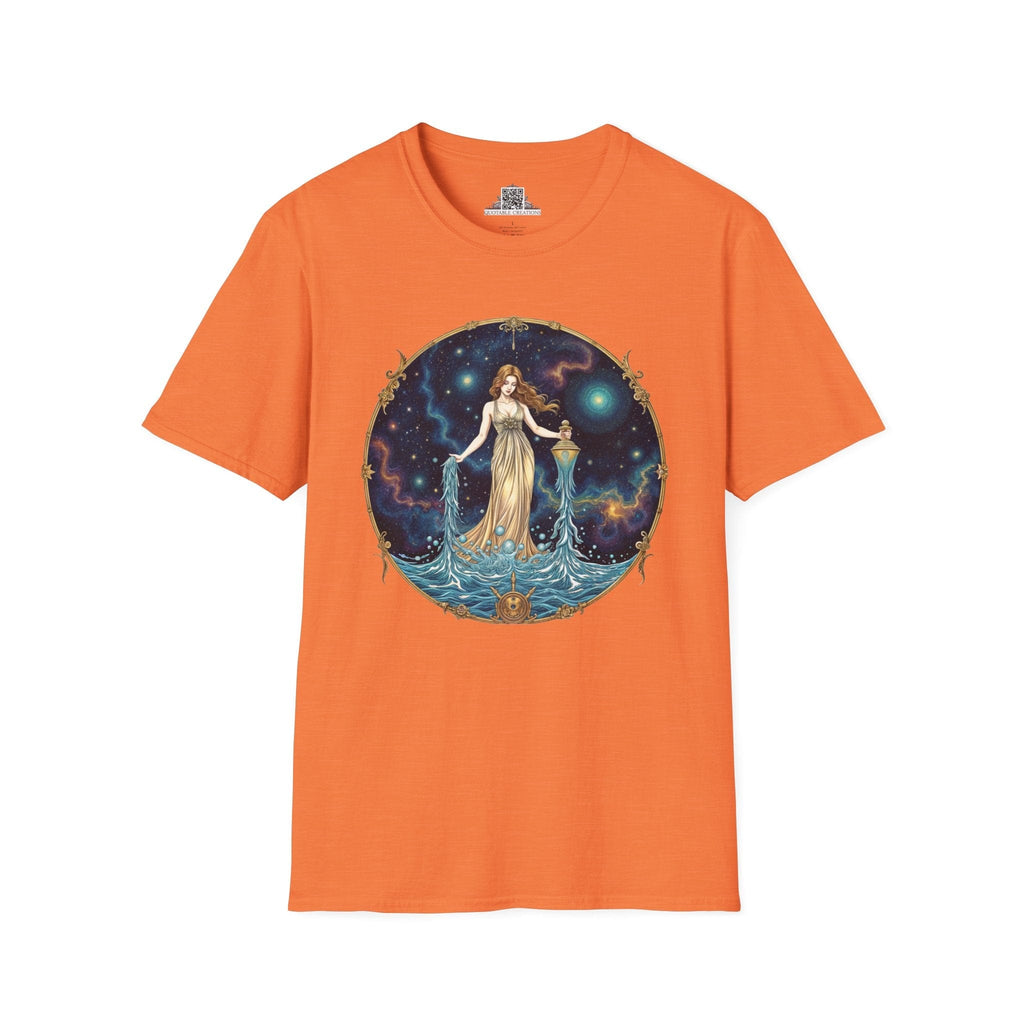 Printify T-Shirt S / Heather Orange Aquarius Zodiac Astrology - T-Shirt