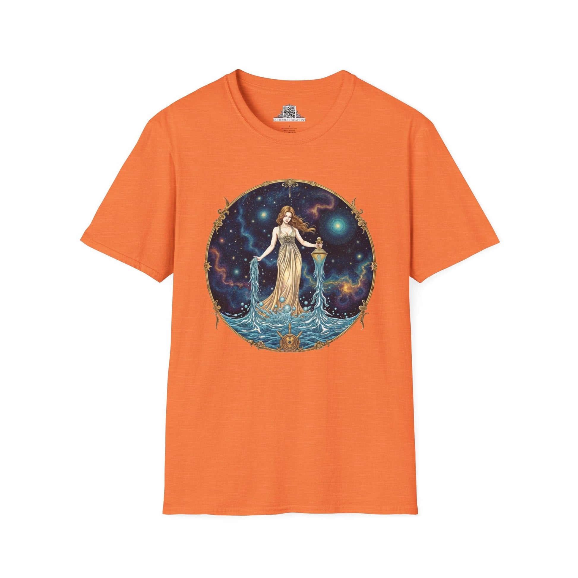 Printify T-Shirt S / Heather Orange Aquarius Zodiac Astrology - T-Shirt
