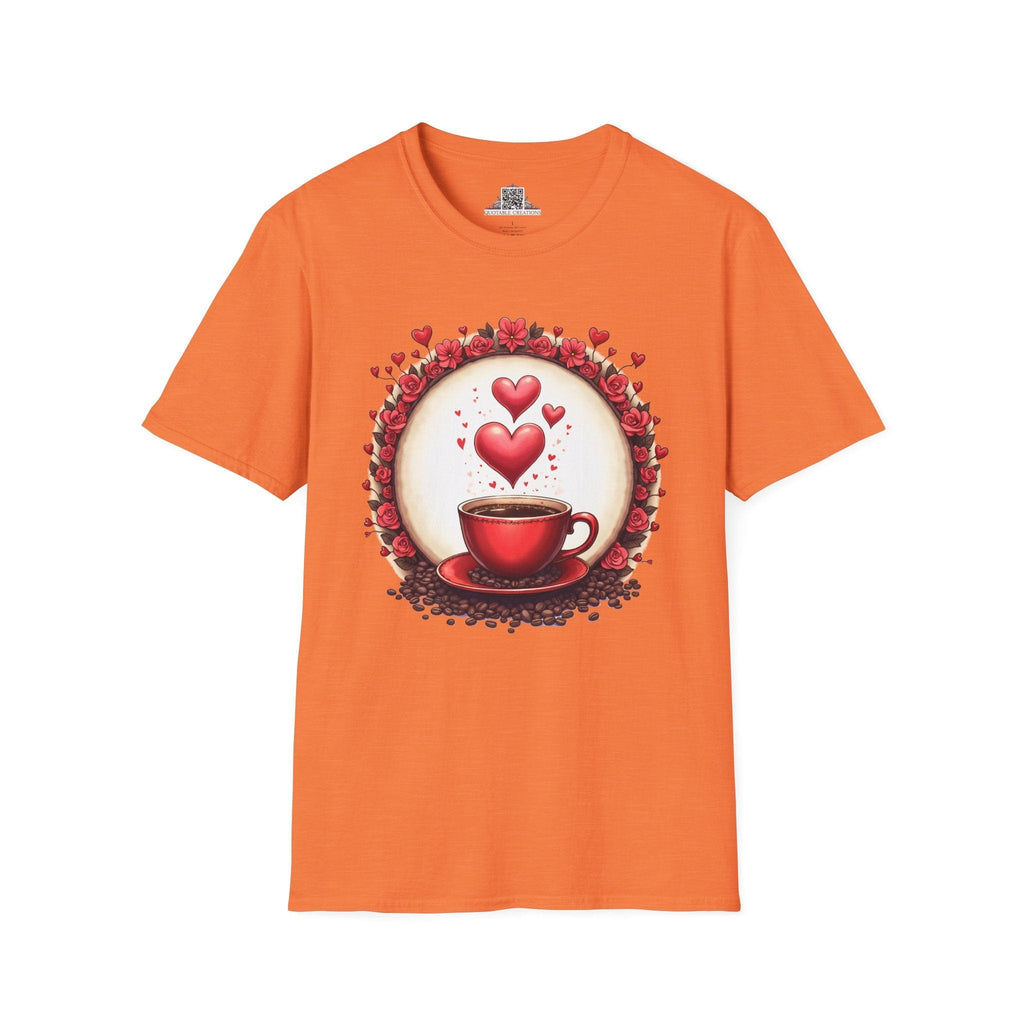 Printify T-Shirt S / Heather Orange Brew-tiful Love Coffee - Love & Fun T-Shirt