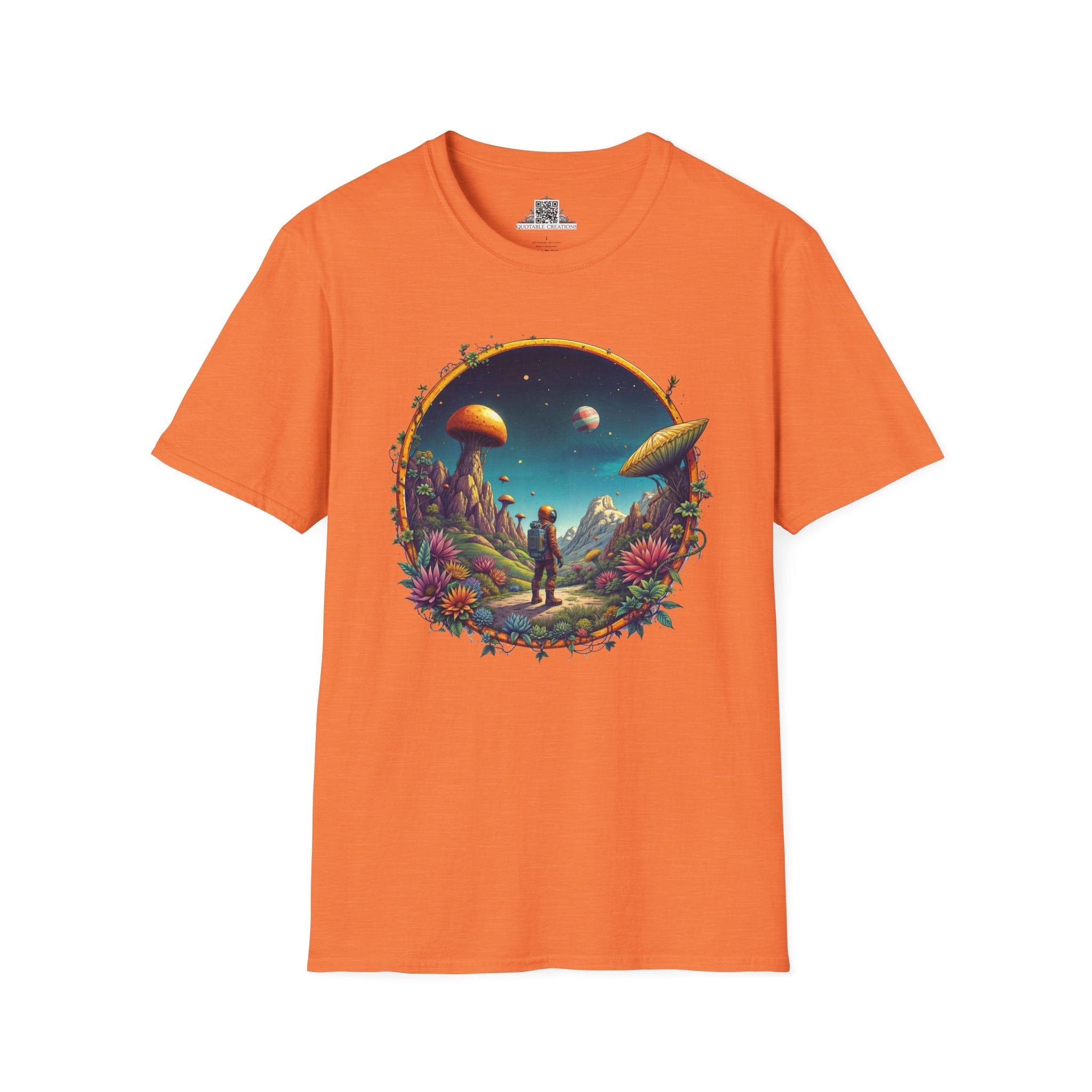 Printify T-Shirt S / Heather Orange Cosmic Explorer UFO & Cosmic - T-Shirt