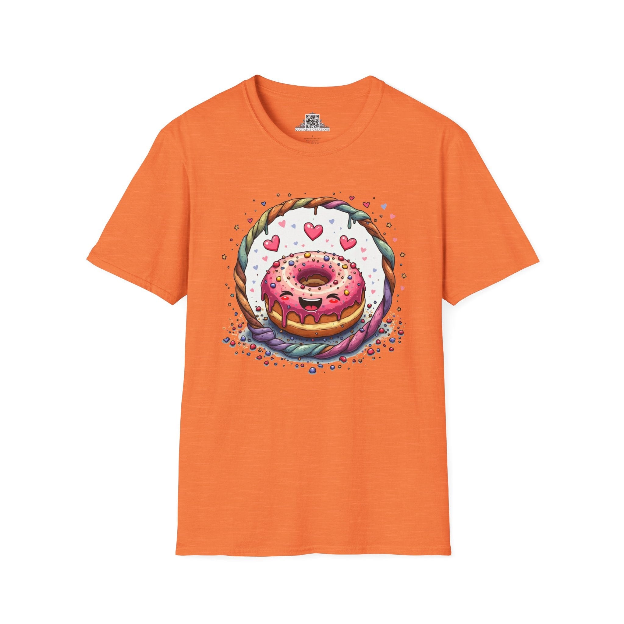 Printify T-Shirt S / Heather Orange Donut Worry - Love & Fun T-Shirt