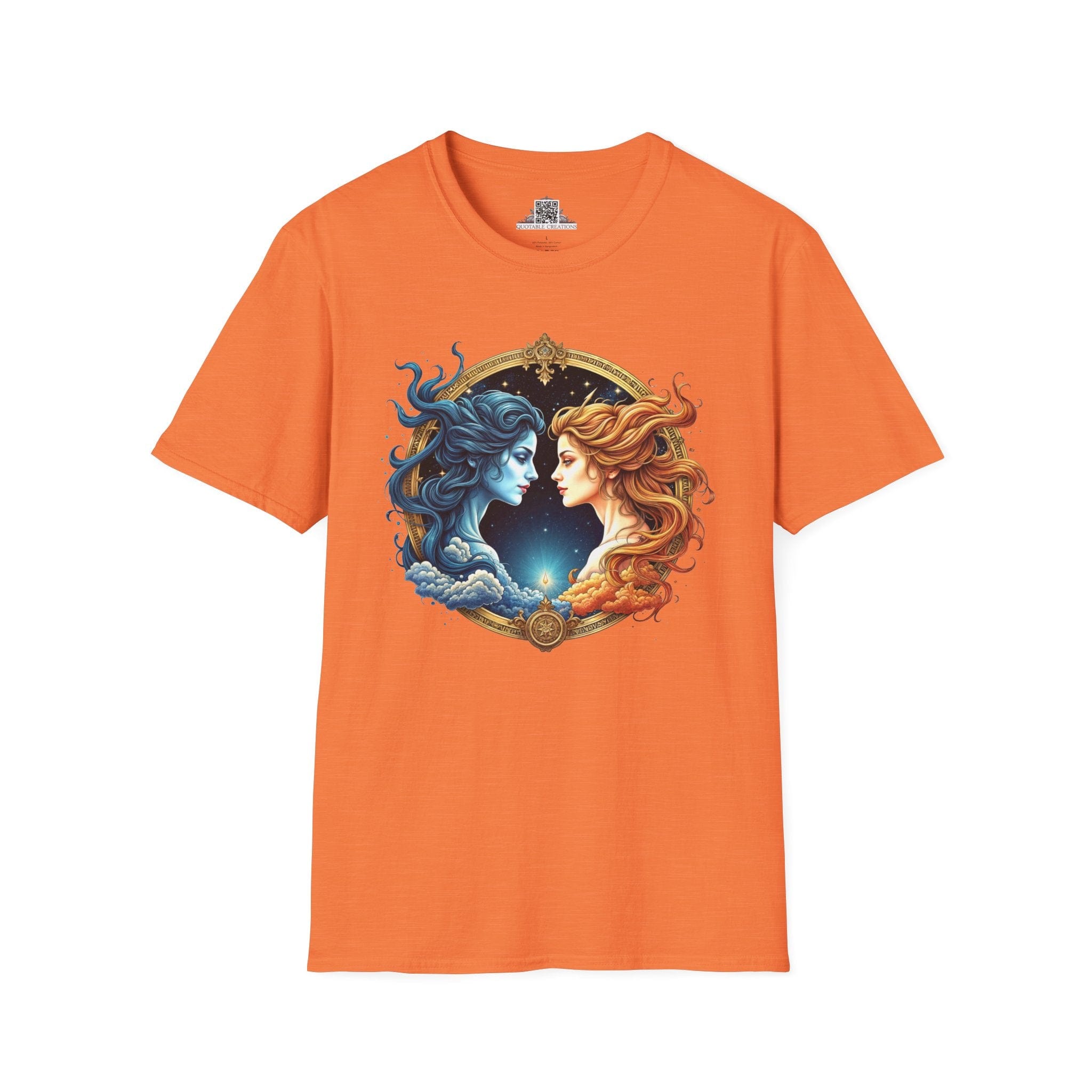 Printify T-Shirt S / Heather Orange Gemini Zodiac Astrology - T-Shirt