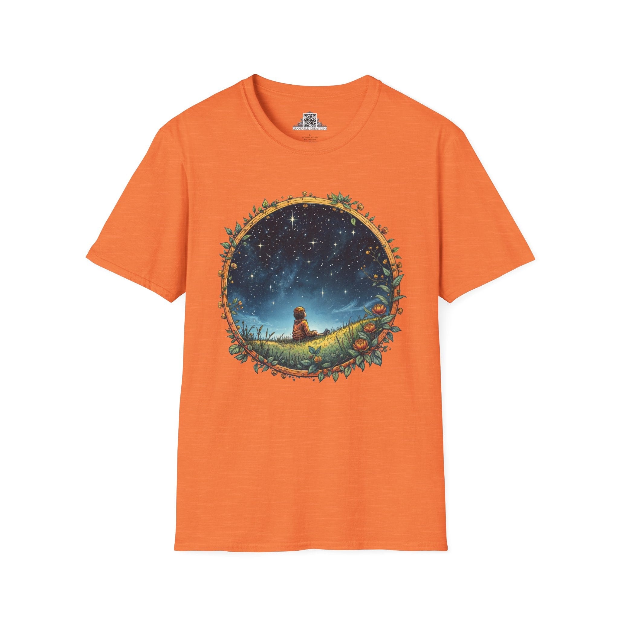 Printify T-Shirt S / Heather Orange Keep Your Eyes on the Skies UFO & Cosmic - T-Shirt