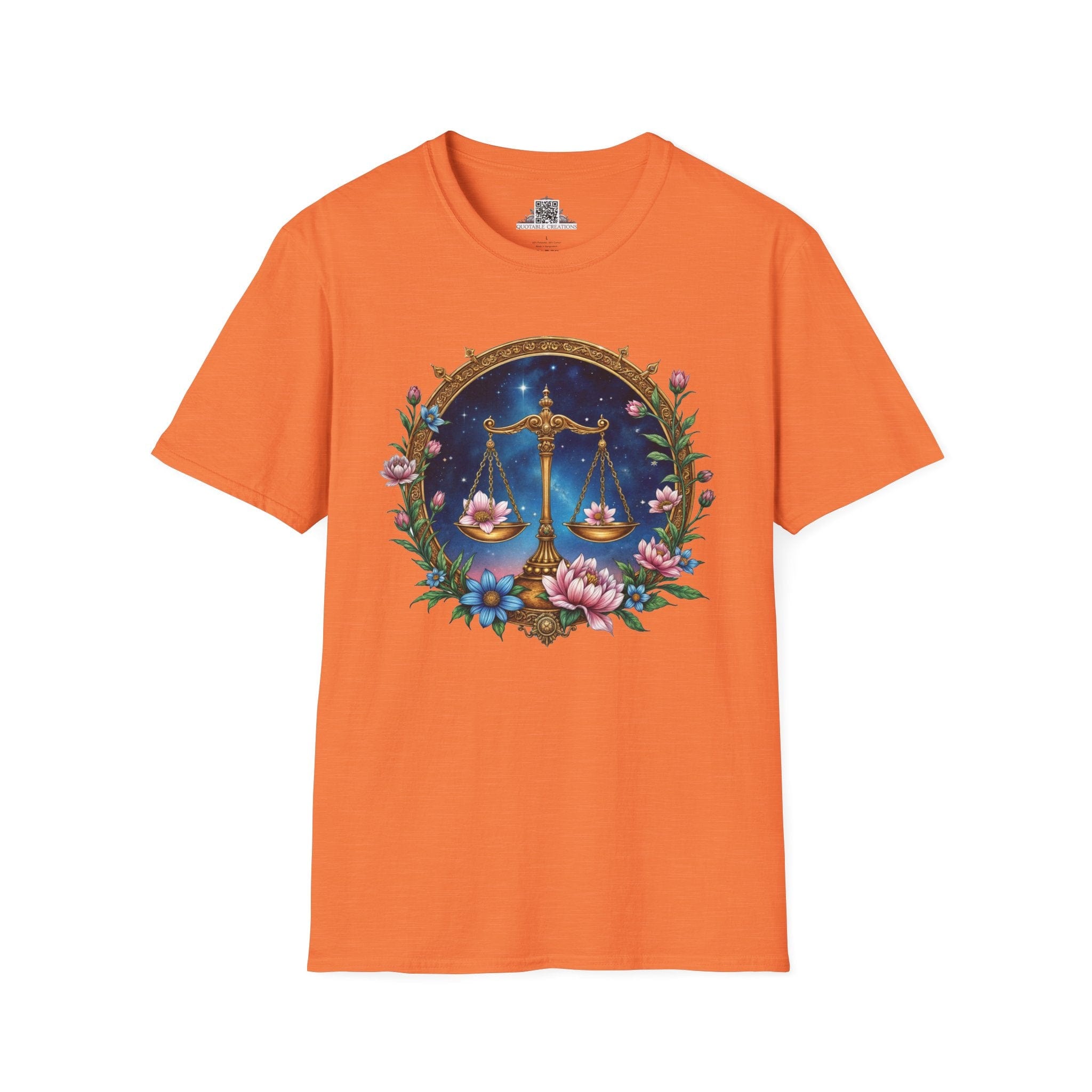 Printify T-Shirt S / Heather Orange Libra Zodiac & Astrology - T-Shirt