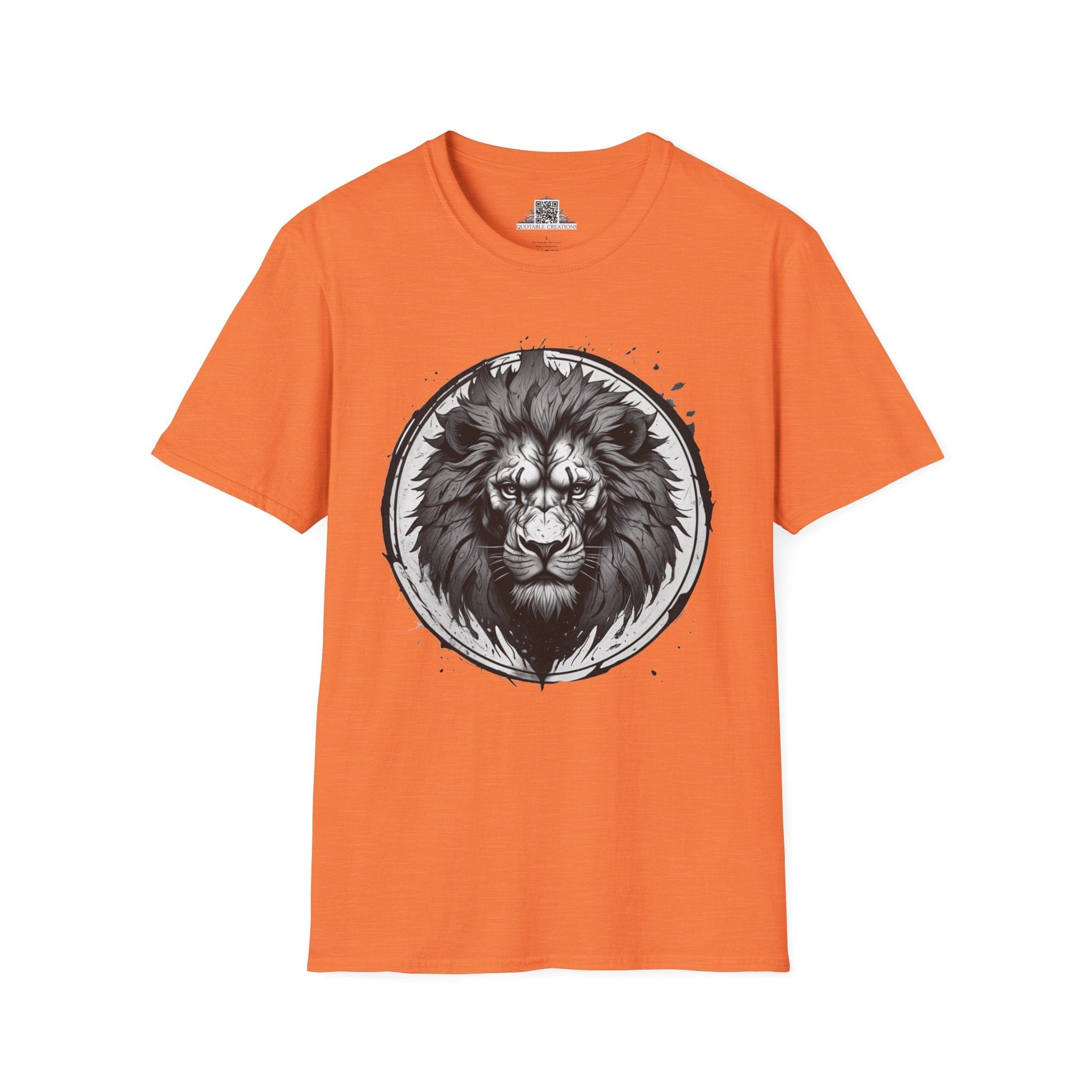 Printify T-Shirt S / Heather Orange Lion Stare Wild Power - T-Shirt