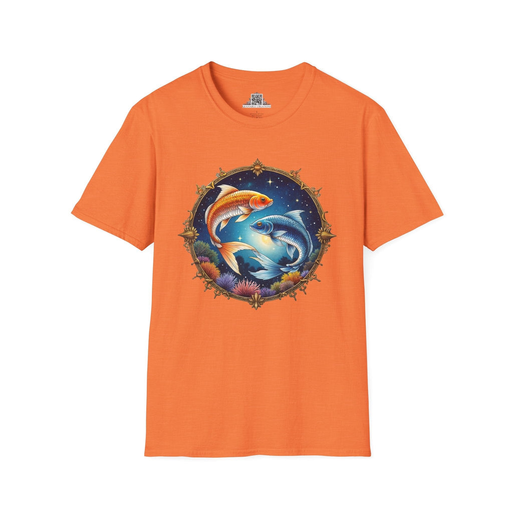 Printify T-Shirt S / Heather Orange Pisces Zodiac Astrology - T-Shirt