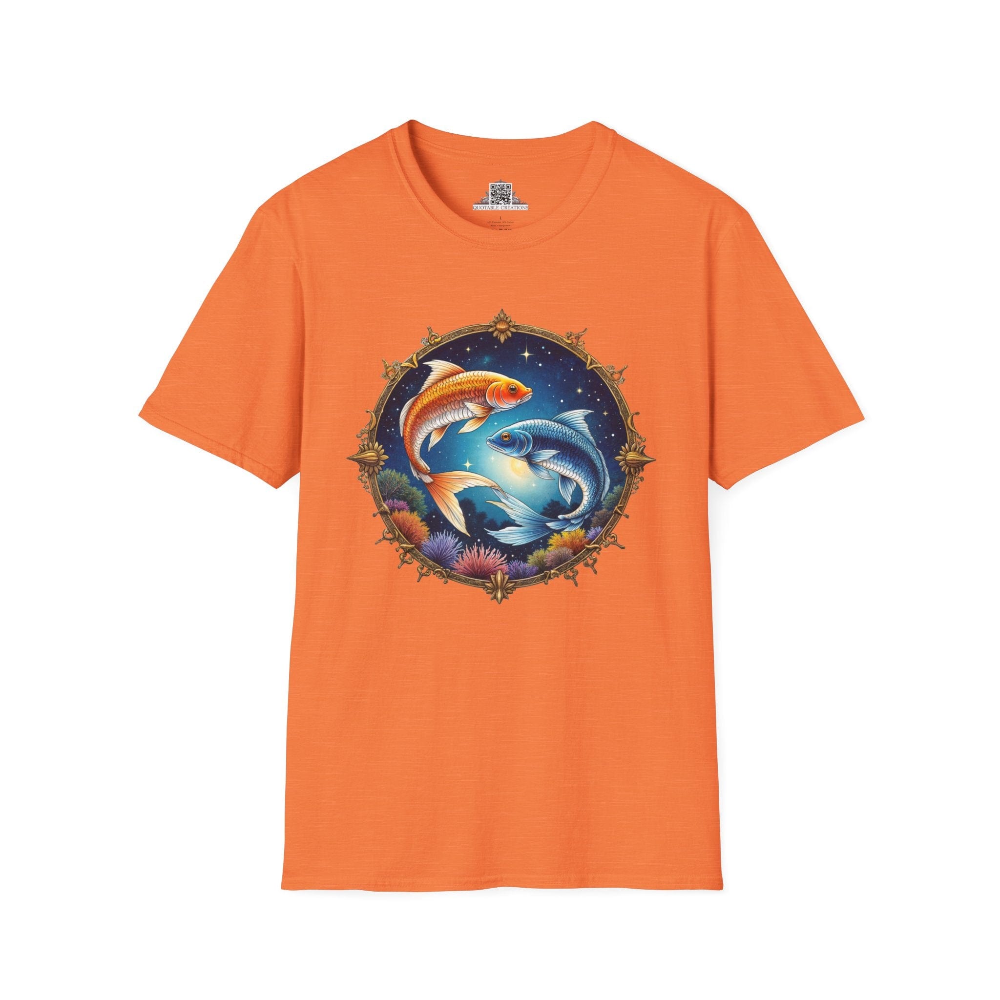 Printify T-Shirt S / Heather Orange Pisces Zodiac Astrology - T-Shirt