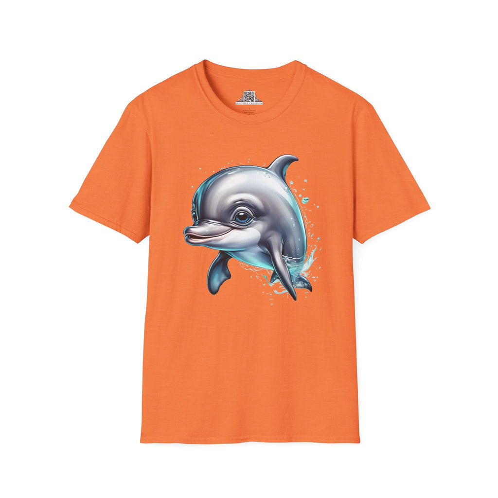 Printify T-Shirt S / Heather Orange T-Shirt - Baby Dolphin - Hyper Cute