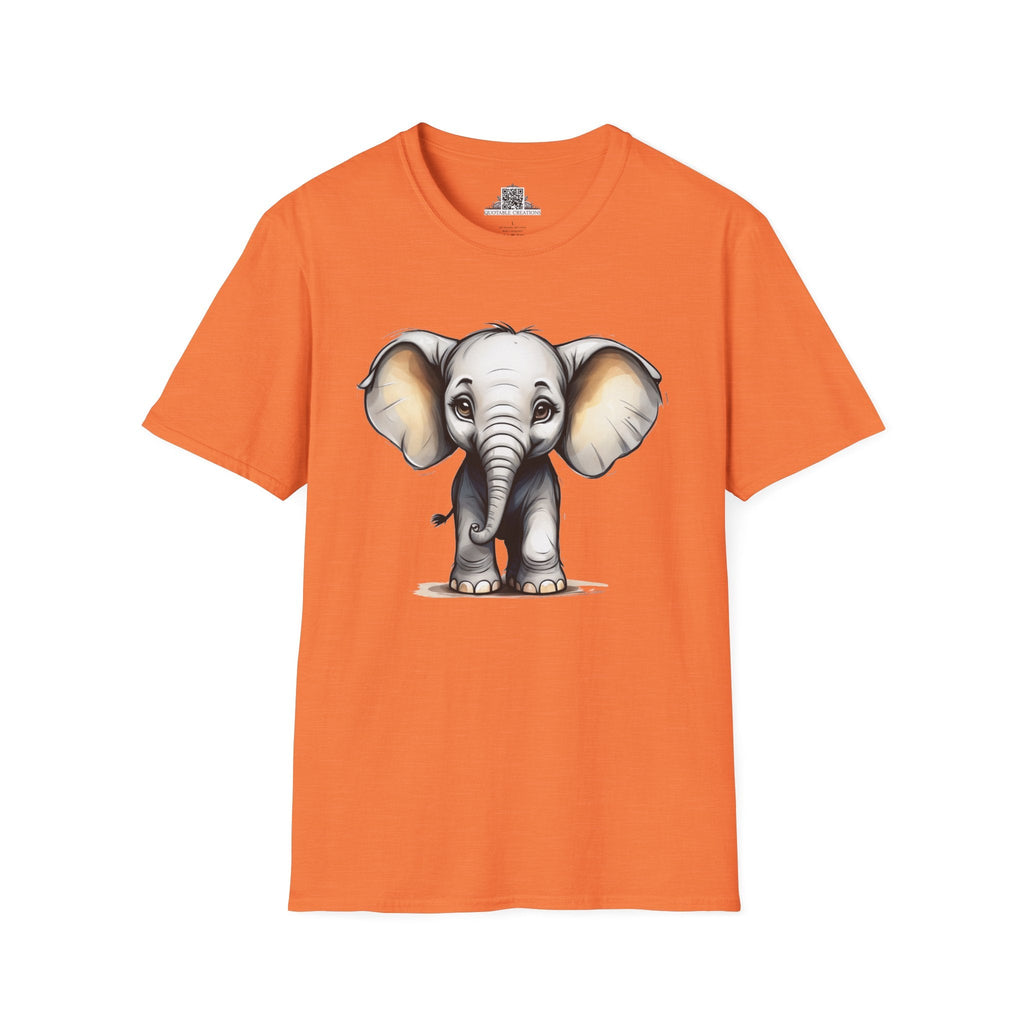 Printify T-Shirt S / Heather Orange T-Shirt - Baby Elephant - Hyper Cute