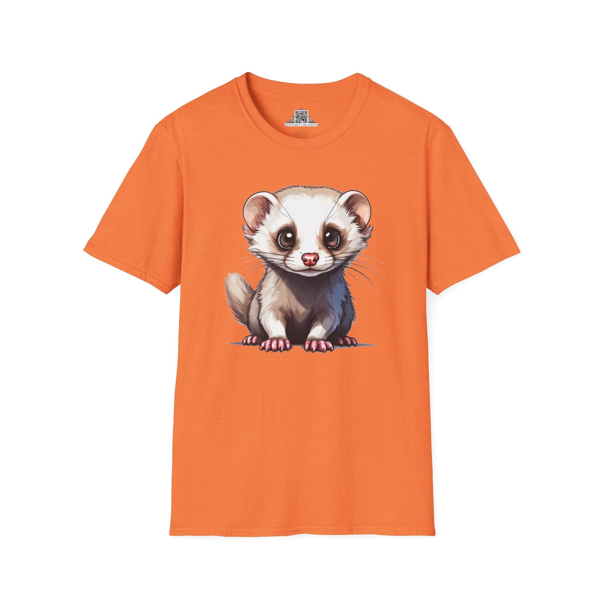 Printify T-Shirt S / Heather Orange T-Shirt - Baby Ferret - Hyper Cute