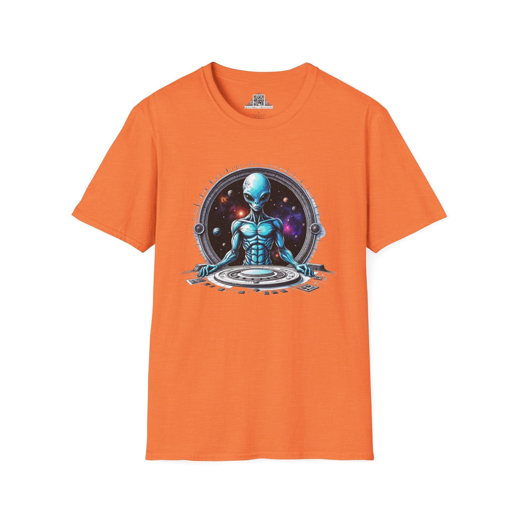 Printify T-Shirt S / Heather Orange T-Shirt - Galactic Traveler Ready for Cosmic Adventures! - Alien & Space