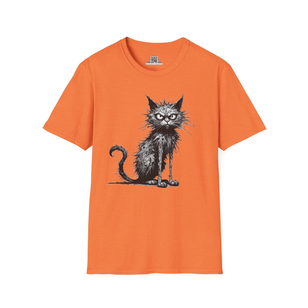 Printify T-Shirt S / Heather Orange T-Shirt - I'm Fine Cat - Everything's Fine