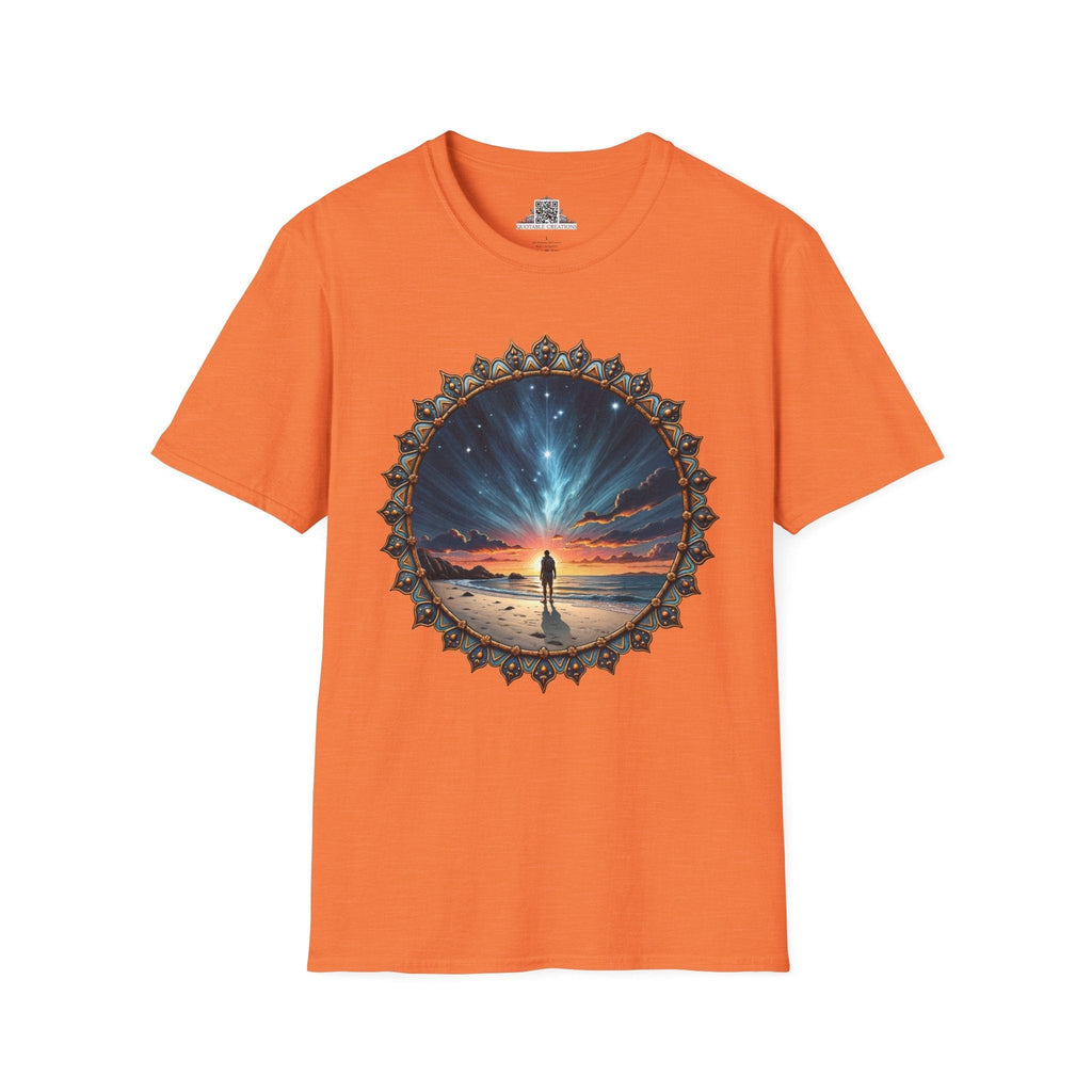 Printify T-Shirt S / Heather Orange We Are Not Alone UFO & Cosmic - T-Shirt