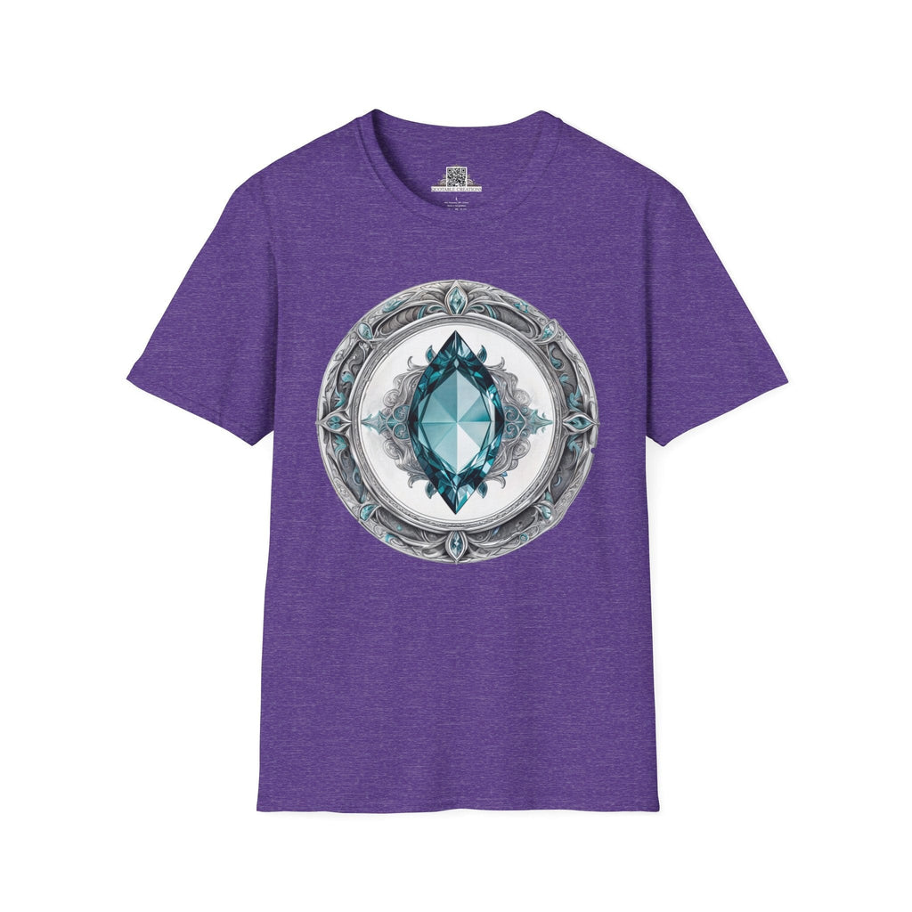 Printify T-Shirt S / Heather Purple Aquamarine Crystals Gemstones - T-Shirt