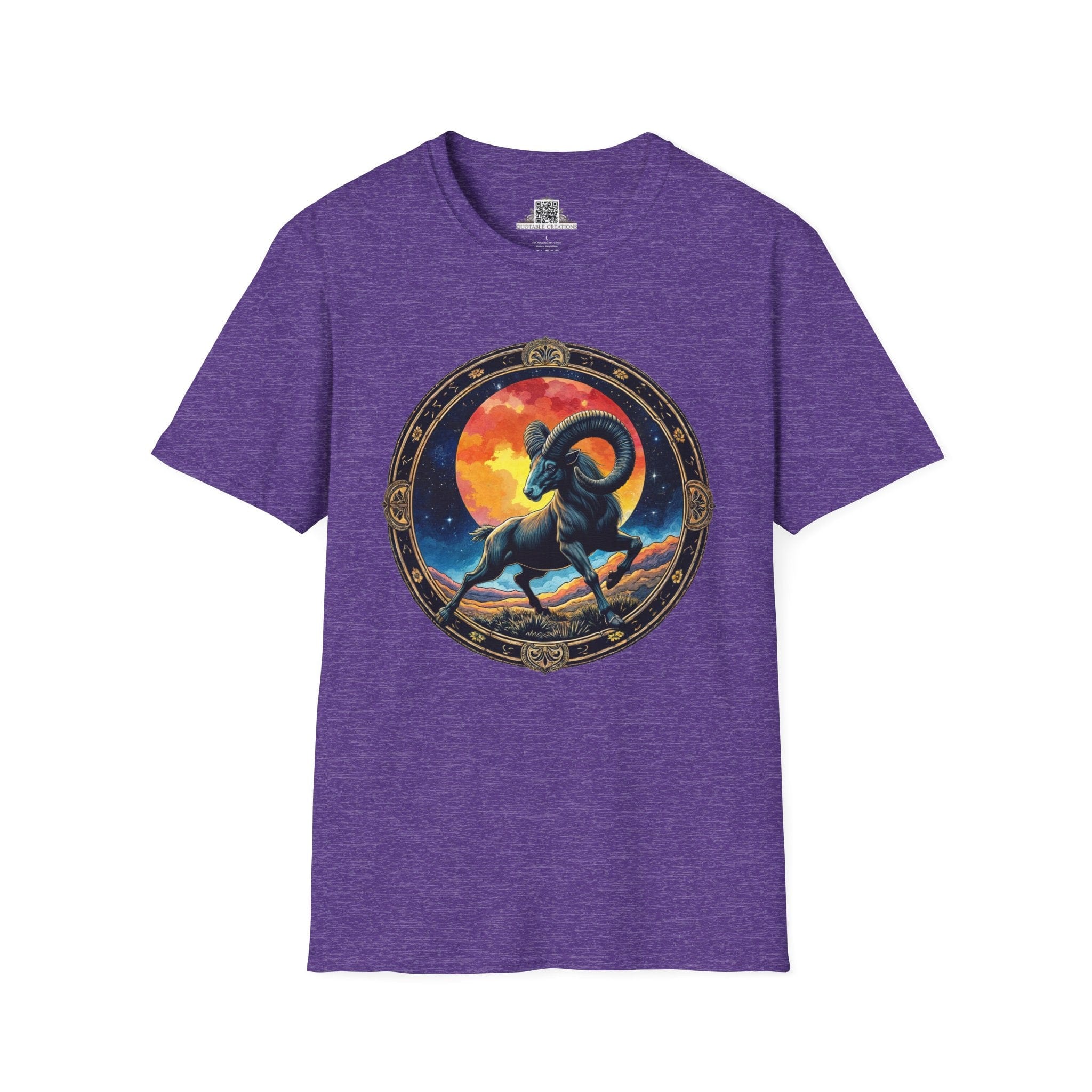 Printify T-Shirt S / Heather Purple Aries Zodiac Astrology - T-Shirt