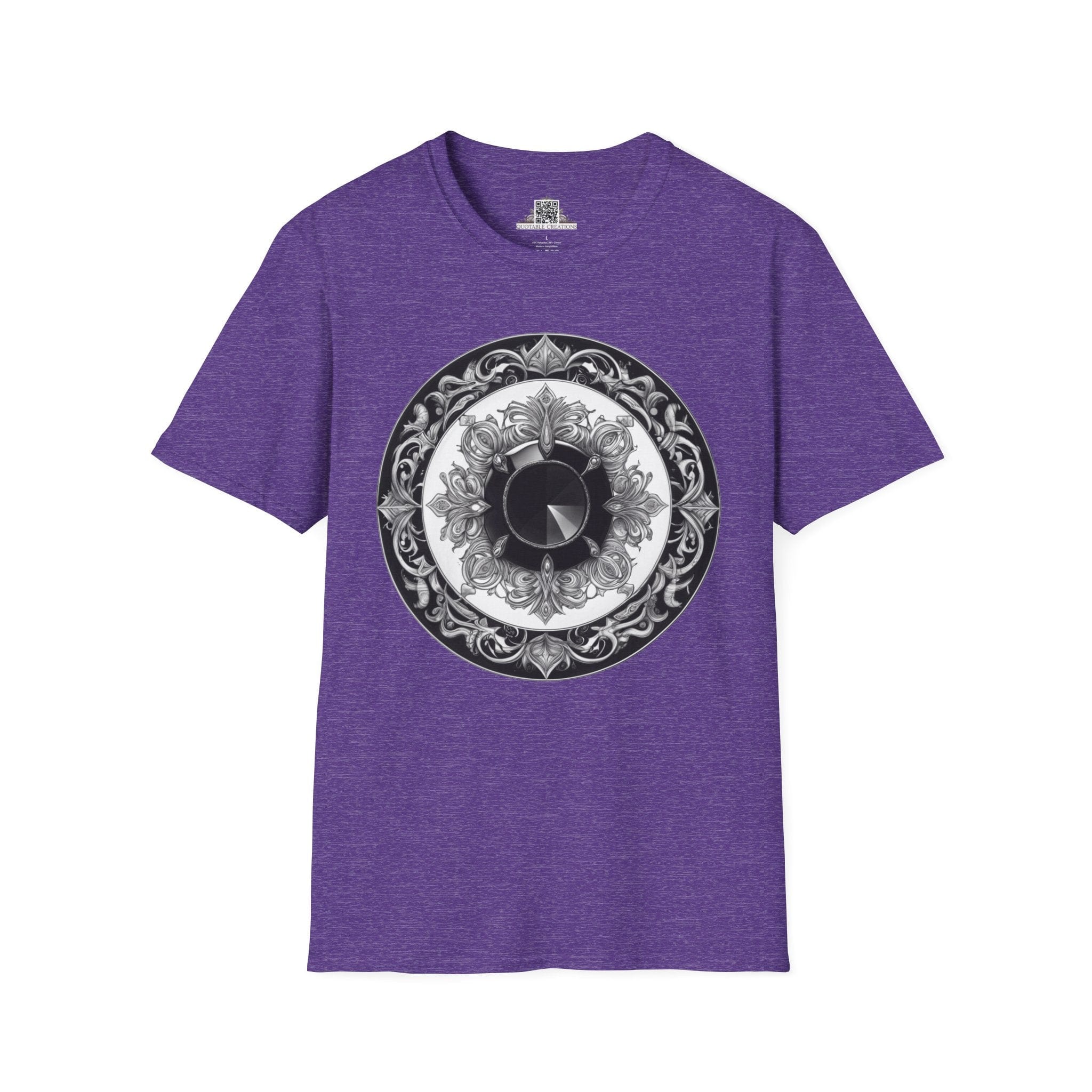 Printify T-Shirt S / Heather Purple Black Tourmaline - Crystals & Gemstones T-Shirt