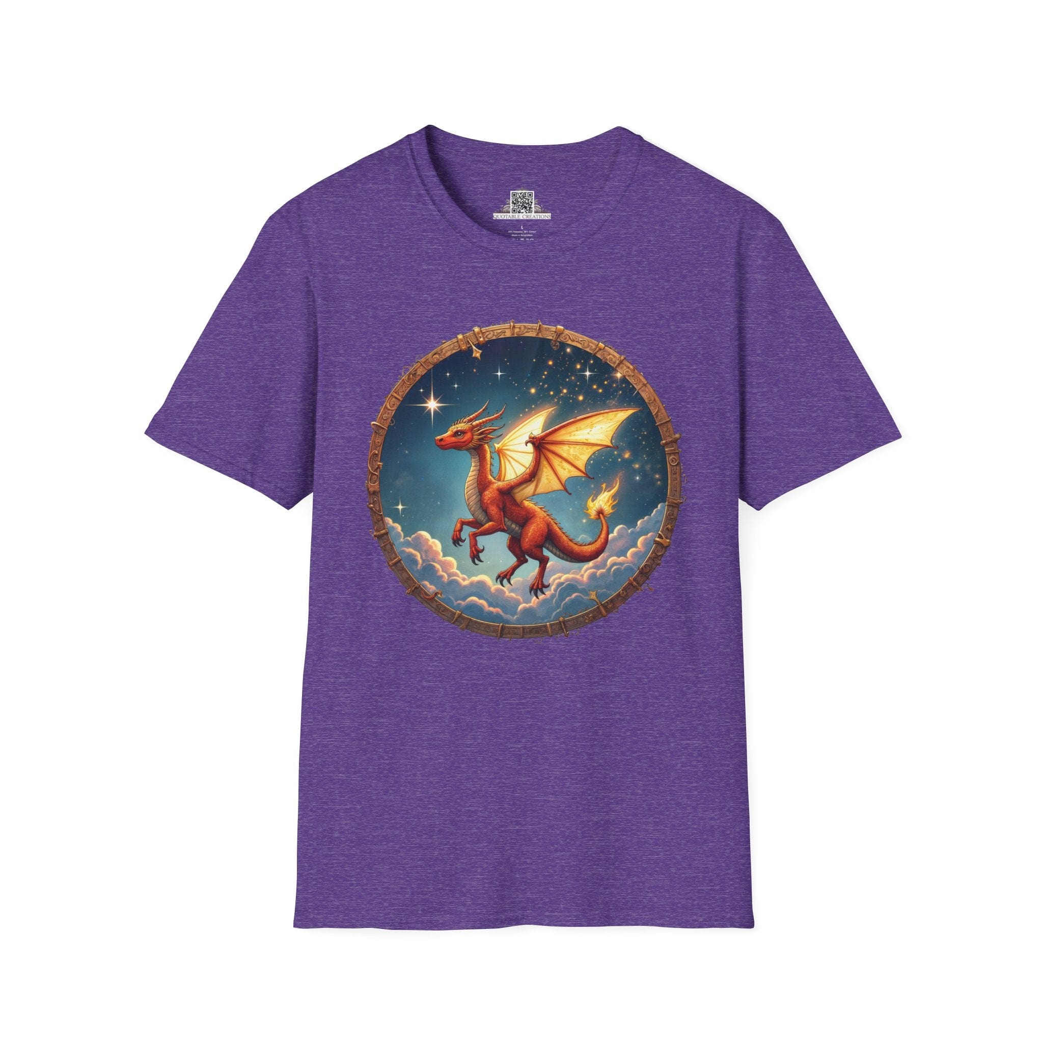 Printify T-Shirt S / Heather Purple Celestial Flame - Dragons & Magic T-Shirt