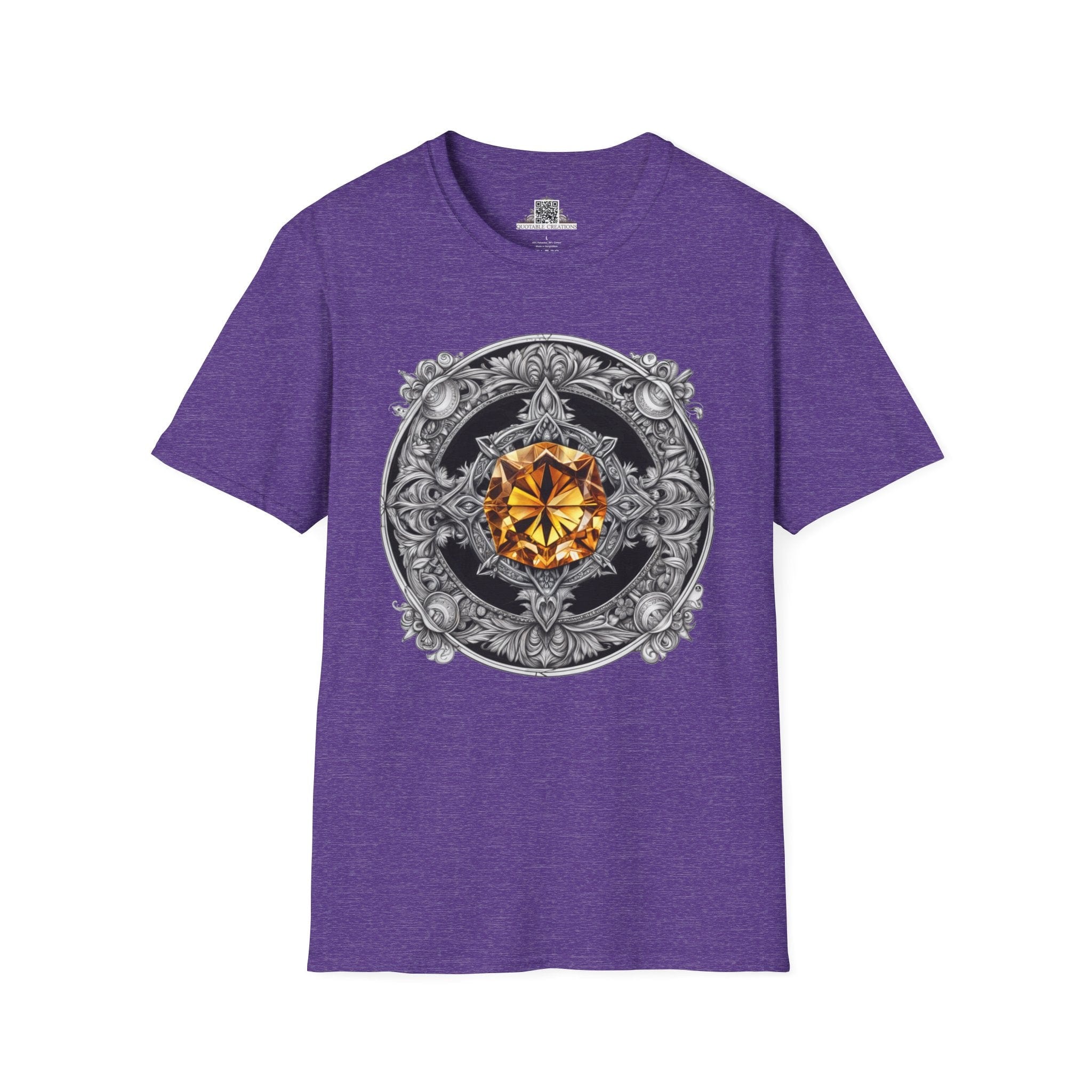 Printify T-Shirt S / Heather Purple Citrine Crystals Gemstones Unisex T-Shirt