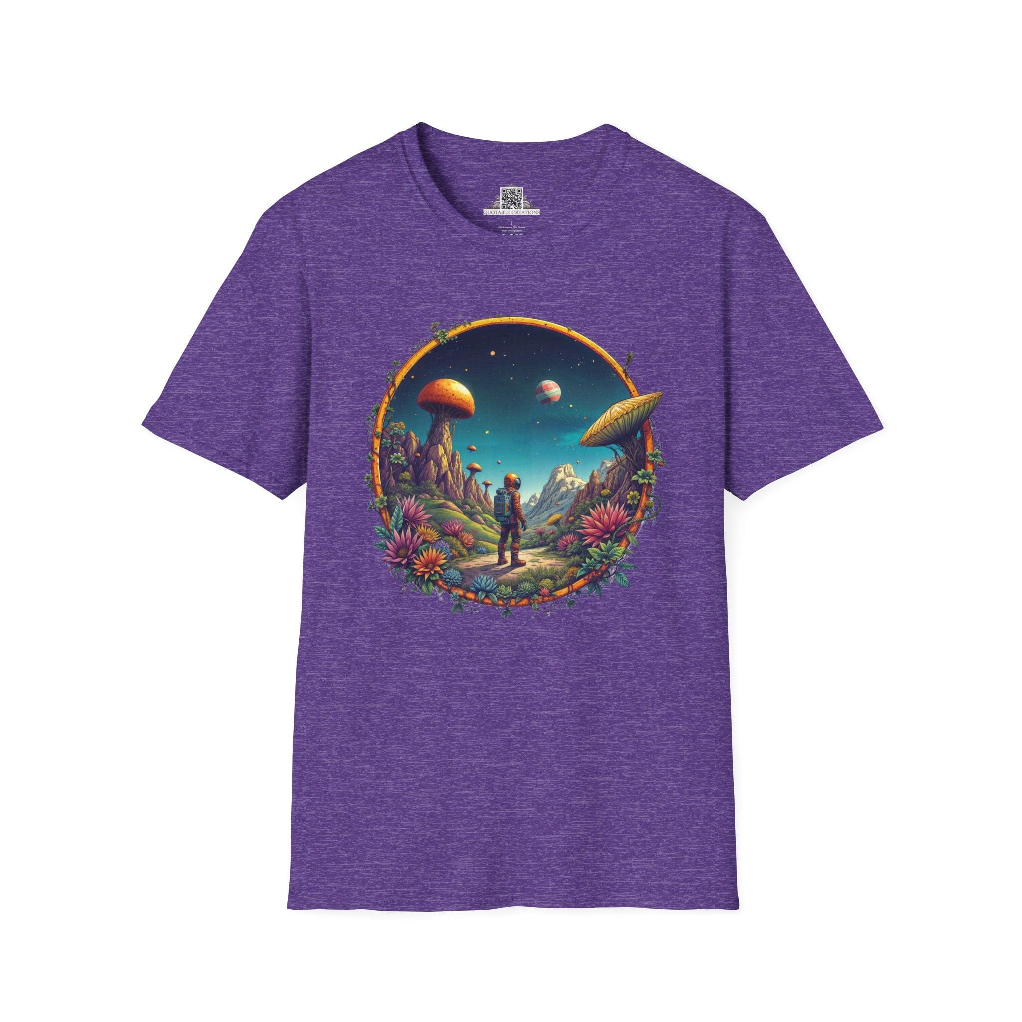 Printify T-Shirt S / Heather Purple Cosmic Explorer UFO & Cosmic - T-Shirt