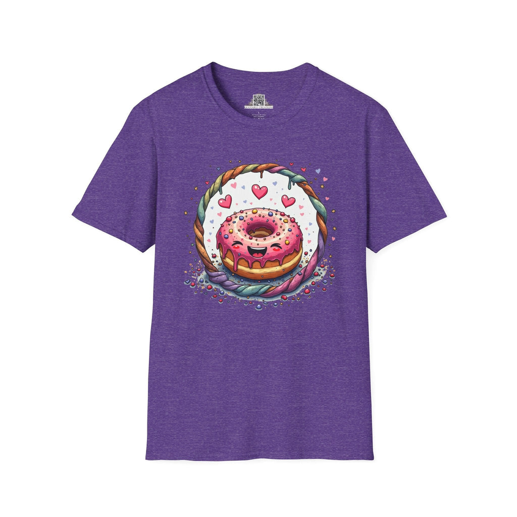 Printify T-Shirt S / Heather Purple Donut Worry - Love & Fun T-Shirt