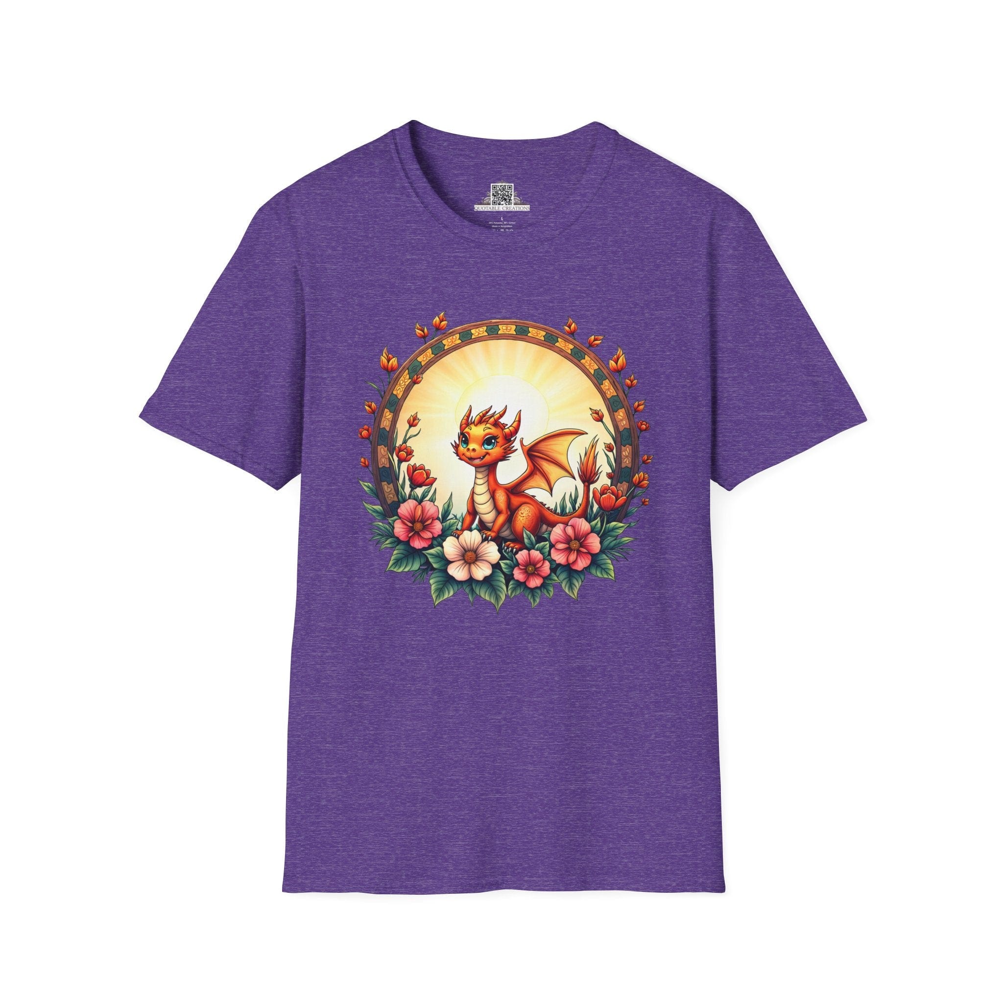 Printify T-Shirt S / Heather Purple Emberheart - Dragons & Magic T-Shirt